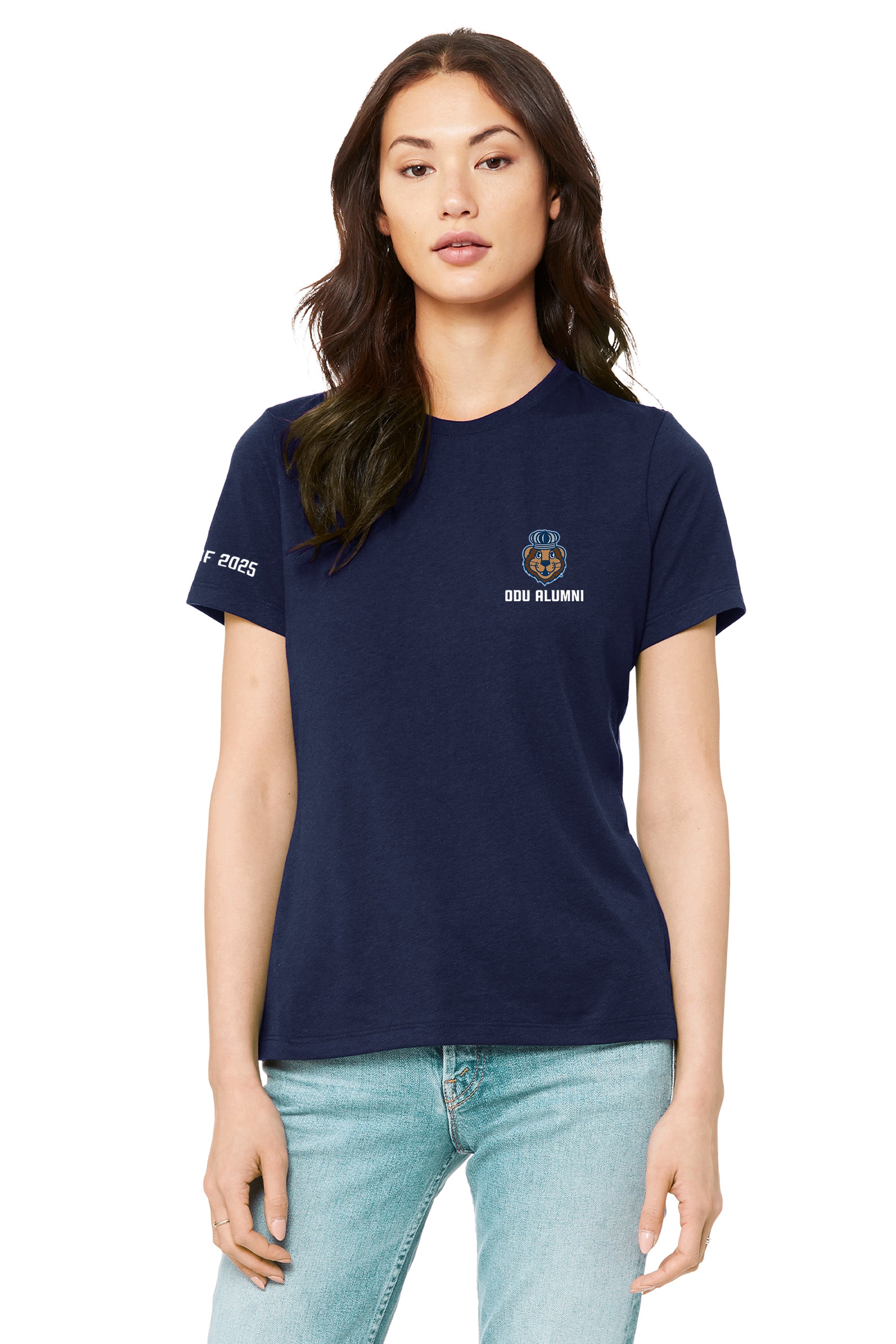 Official, Old Dominion University, Women’s Relaxed Jersey Short Sleeve Alumni T-Shirt - Navy