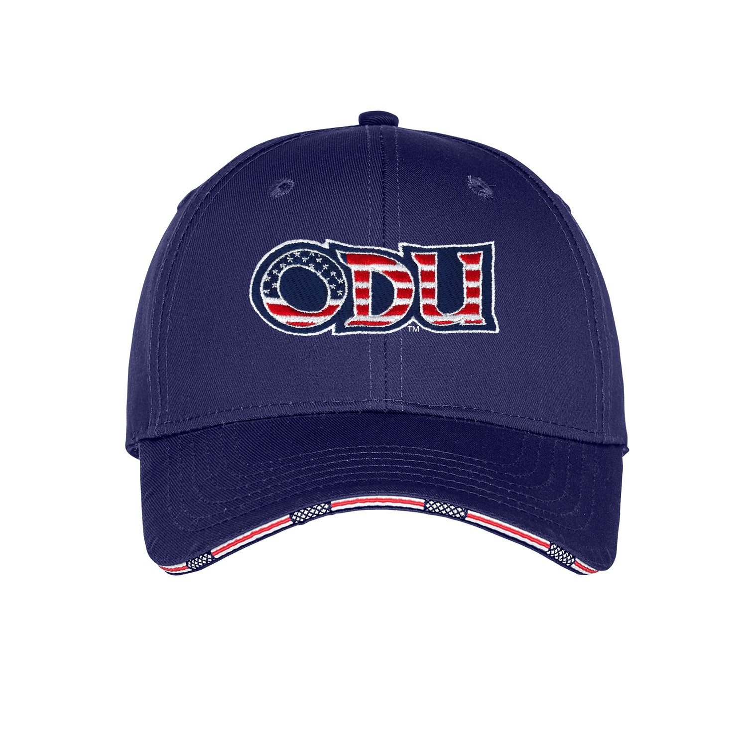 Old Dominion University, ODU Military - Military Logo, Americana Flag Sandwich Cap - Navy