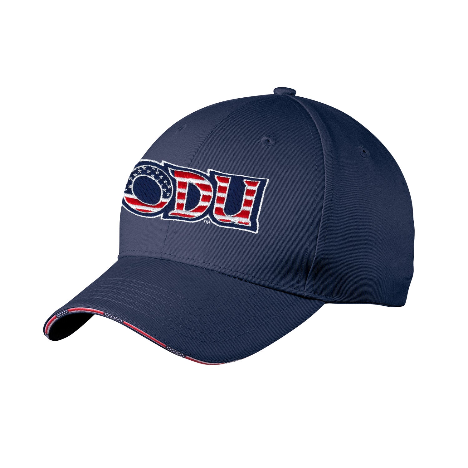 Old Dominion University, ODU Military - Military Logo, Americana Flag Sandwich Cap - Navy