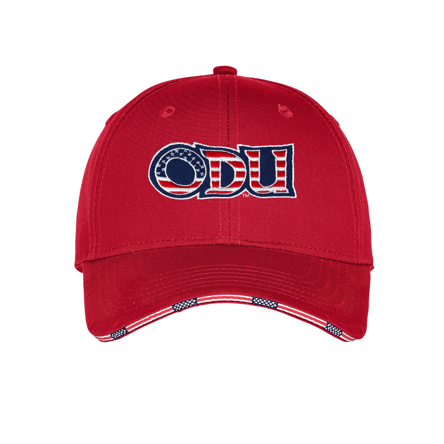 Old Dominion University, ODU Military - Military Logo, Americana Flag Sandwich Cap - Red