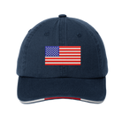Old Dominion University, U.S. Flag, Sandwich Bill Cap with Striped Closure - Navy