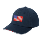 Old Dominion University, U.S. Flag, Sandwich Bill Cap with Striped Closure - Navy