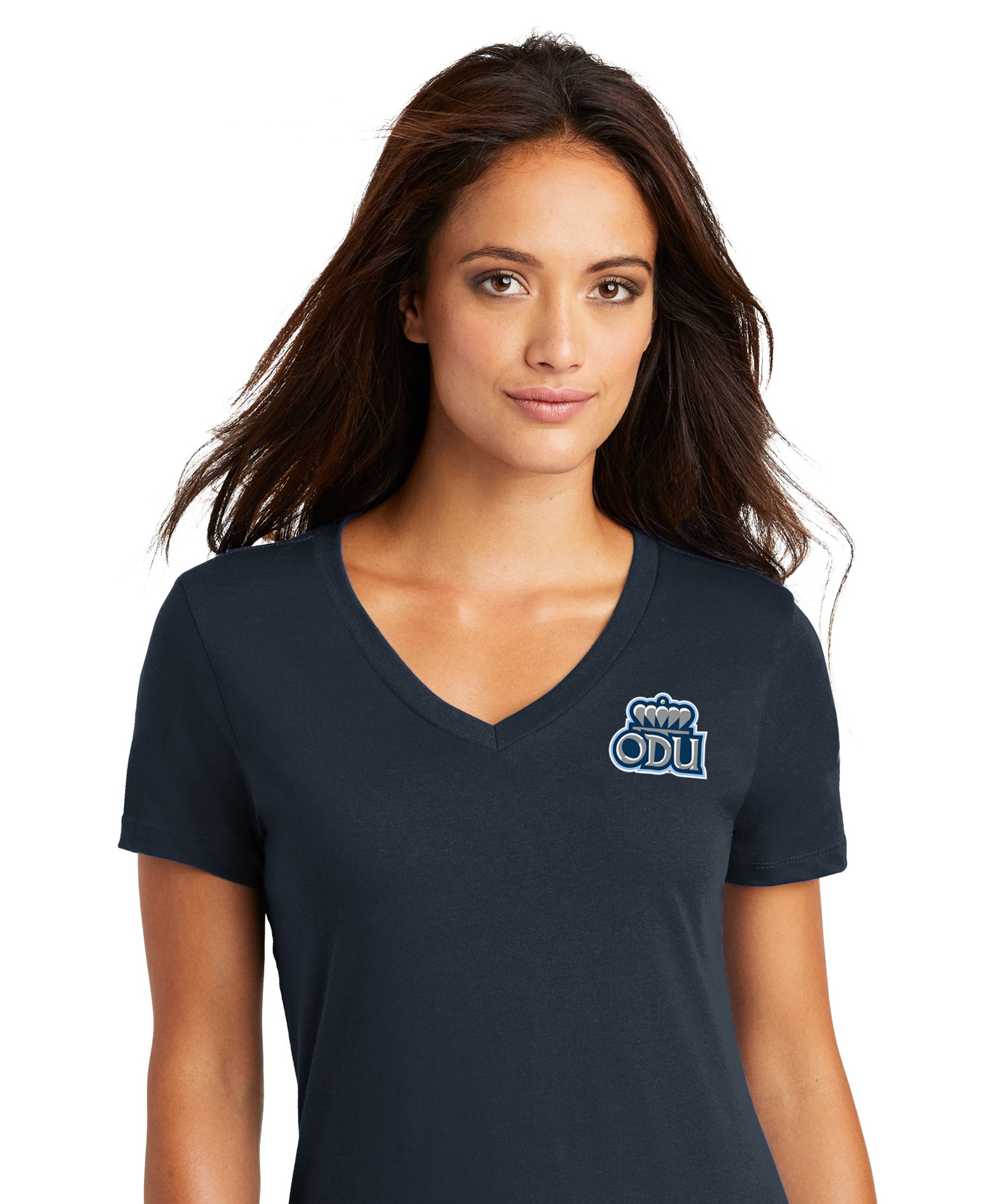 Old Dominion University, ODU Logo, District ® Women’s Perfect Weight ® V-Neck T-Shirt - Navy