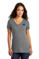 Old Dominion University, ODU Vintage Logo10, District ® Women’s Perfect Weight ® V-Neck T-Shirt - Heathered Nickel