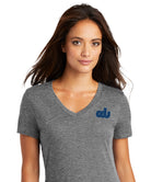 Old Dominion University, ODU Vintage Logo10, District ® Women’s Perfect Weight ® V-Neck T-Shirt - Heathered Nickel