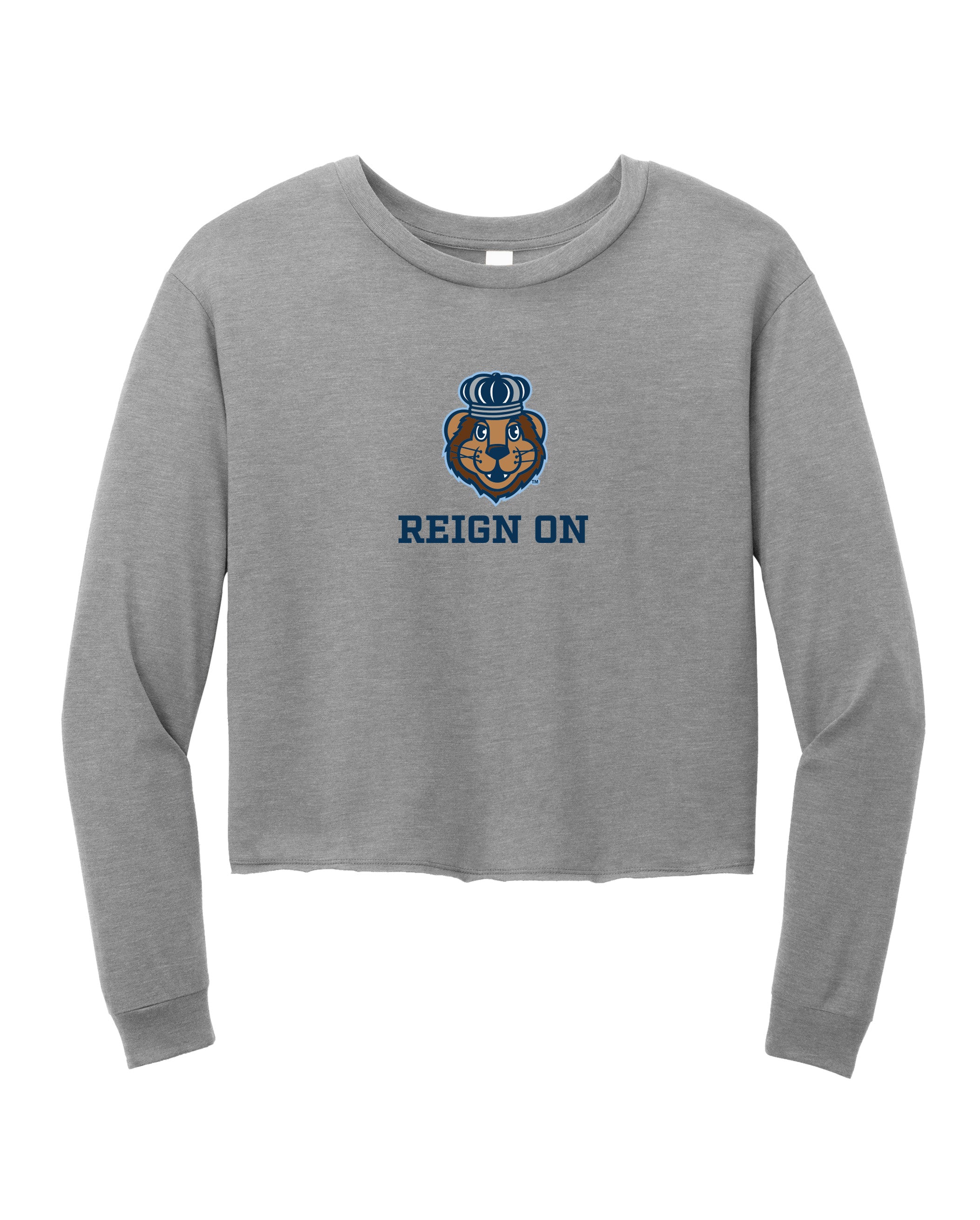 Old Dominion University, Reign On, Logo#24, District® Women’s Perfect Tri® Midi Long Sleeve T-Shirt - Grey