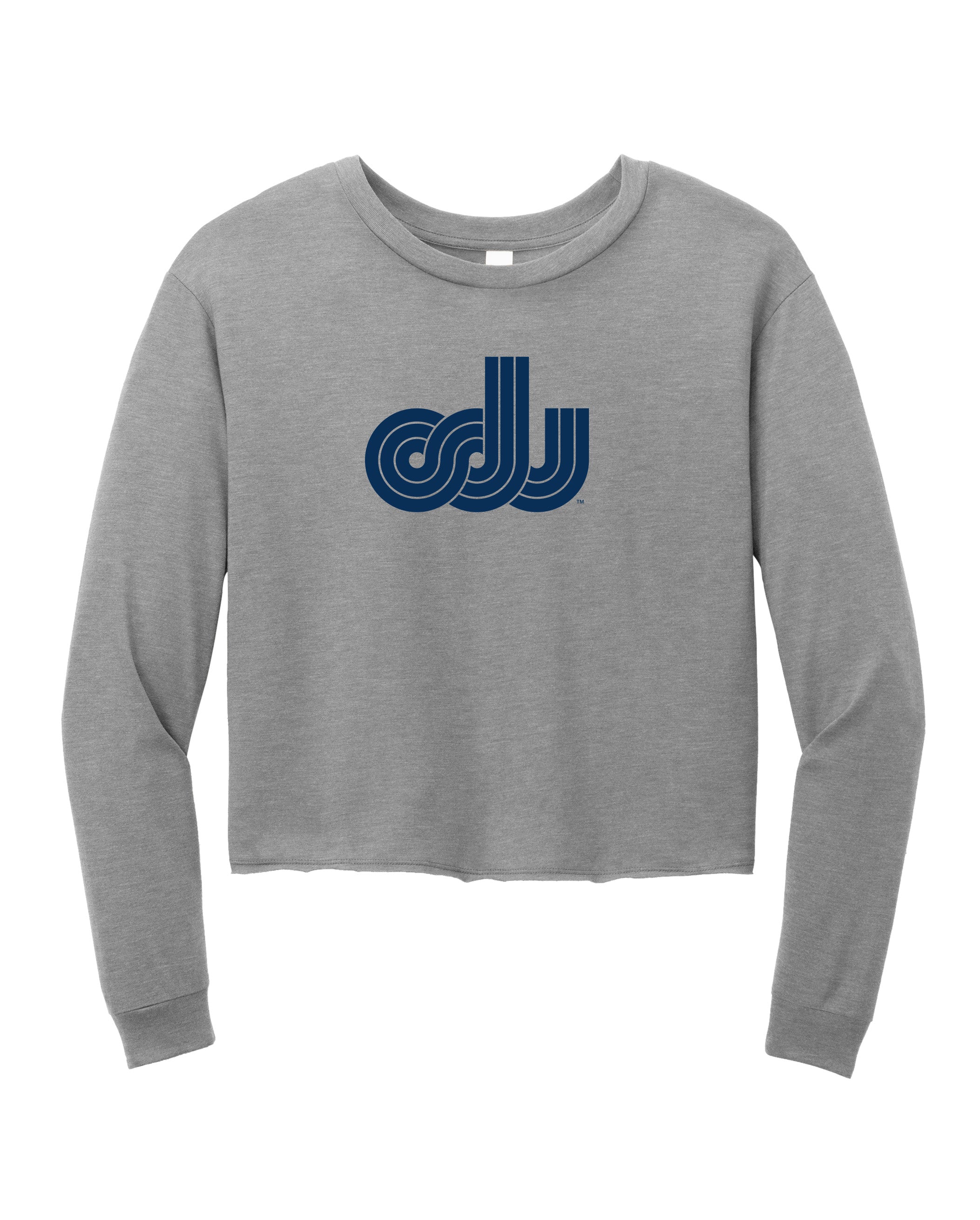 Old Dominion University, ODU Vintage Logo, District® Women’s Perfect Tri® Midi Long Sleeve T-Shirt- Grey