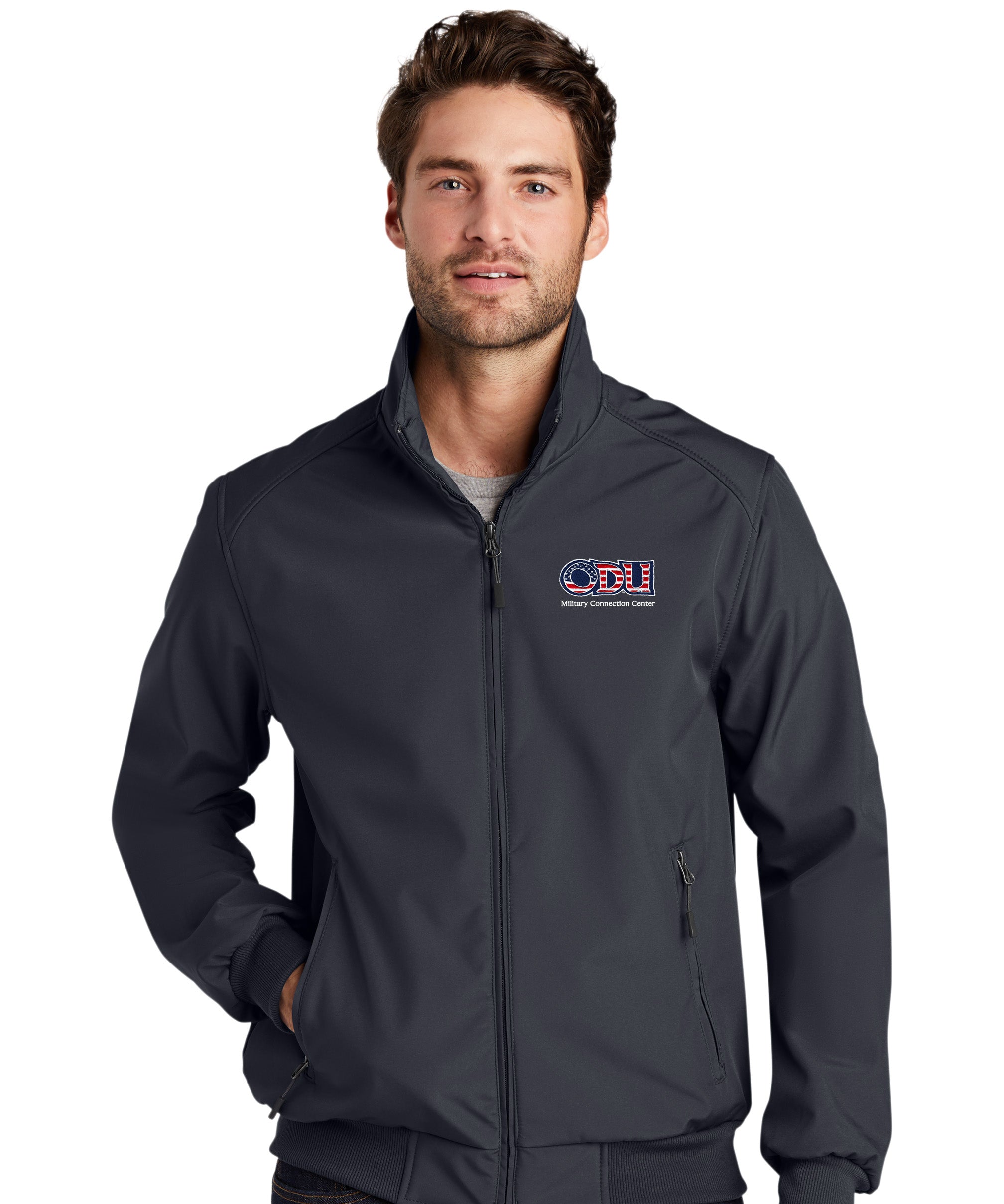 Old Dominion University, ODU Military - Military Connection Center , Port Authority® Soft Shell Bomber Jacket - Grey