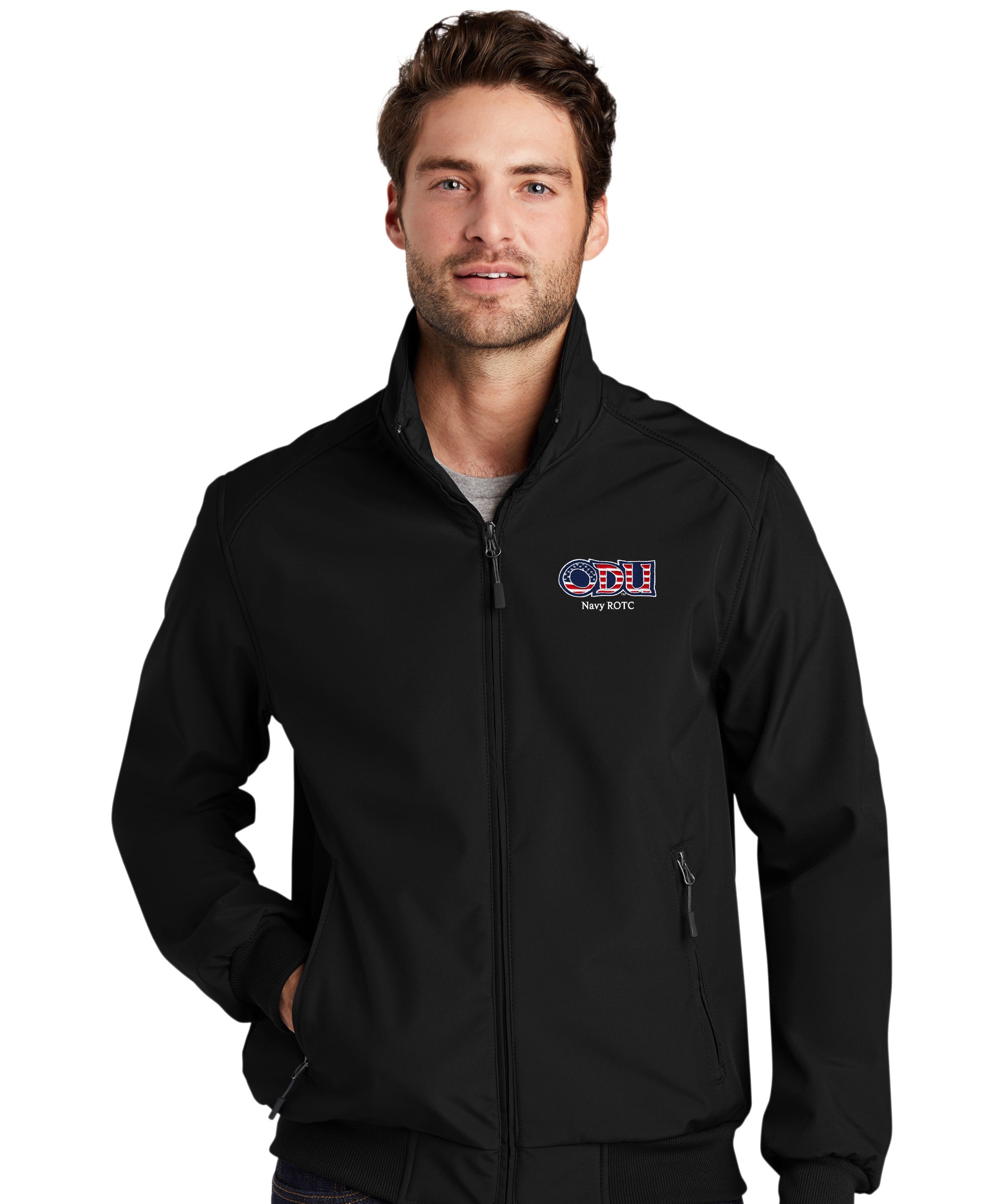 Old Dominion University, ODU Military - Navy ROTC , Port Authority® Soft Shell Bomber Jacket - Black