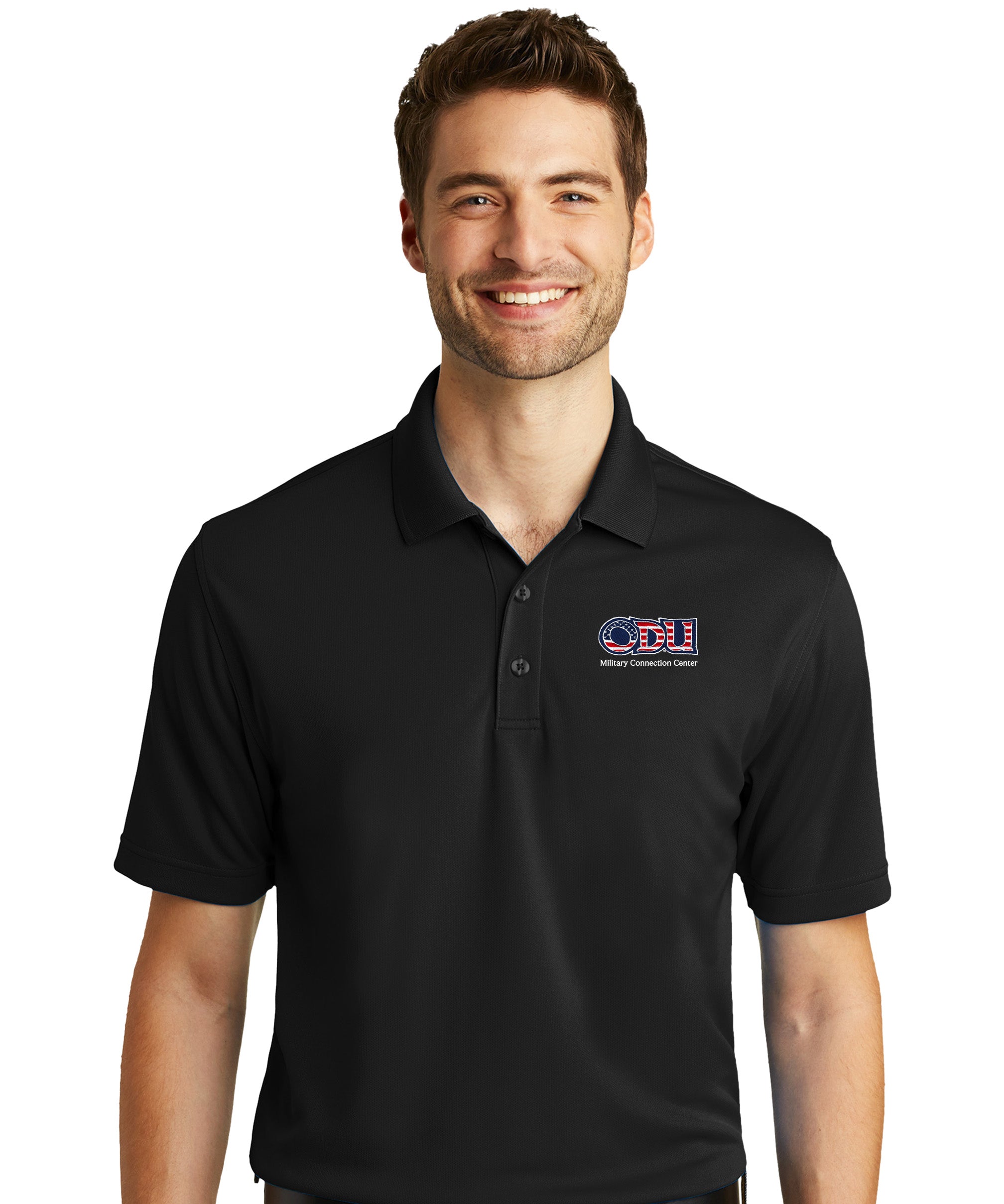 Old Dominion University, ODU Military - Military Connection Center, Port Authority® Dry Zone® UV Micro-Mesh Polo Shirt - Black