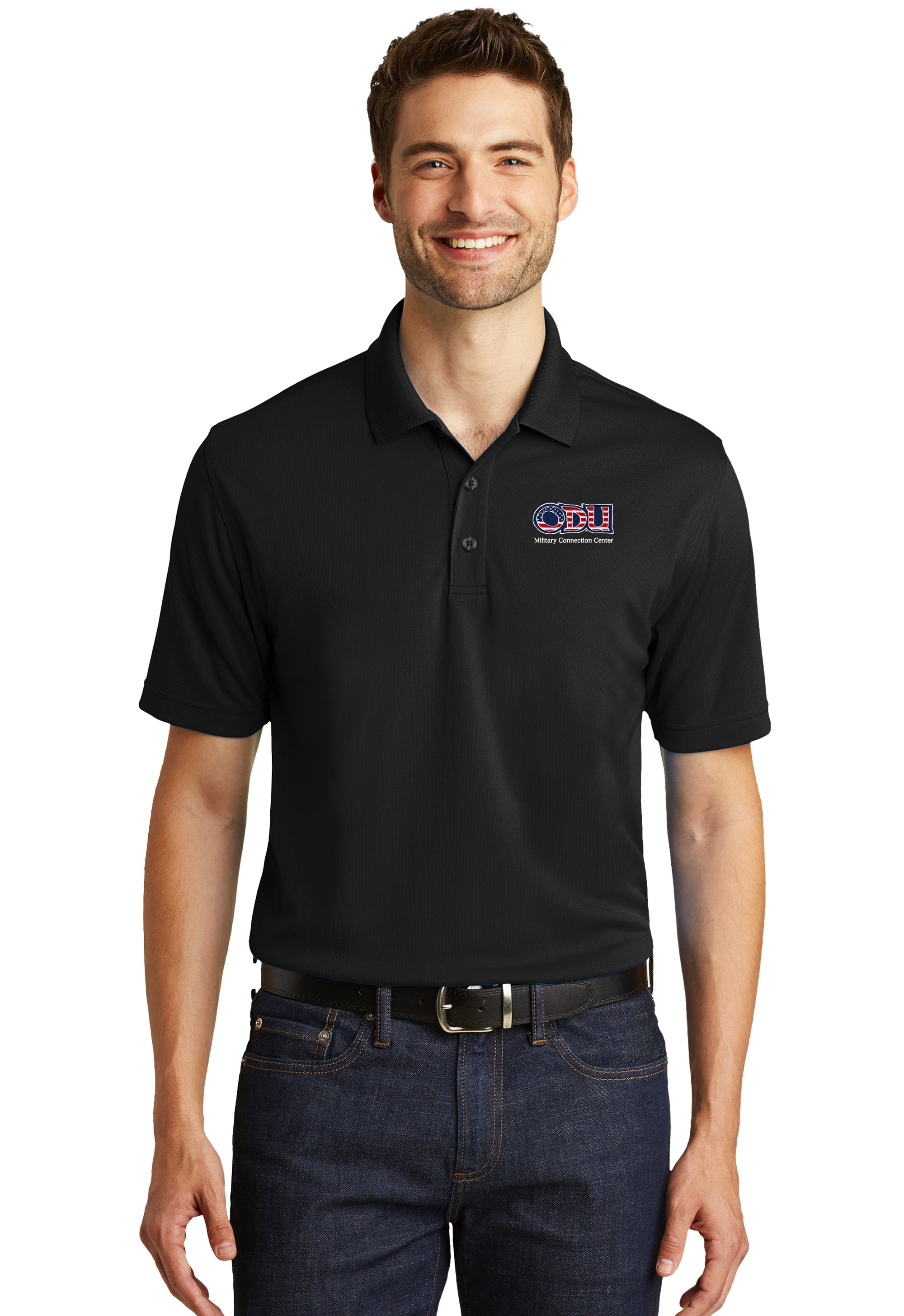 Old Dominion University, ODU Military - Military Connection Center, Port Authority® Dry Zone® UV Micro-Mesh Polo Shirt - Black