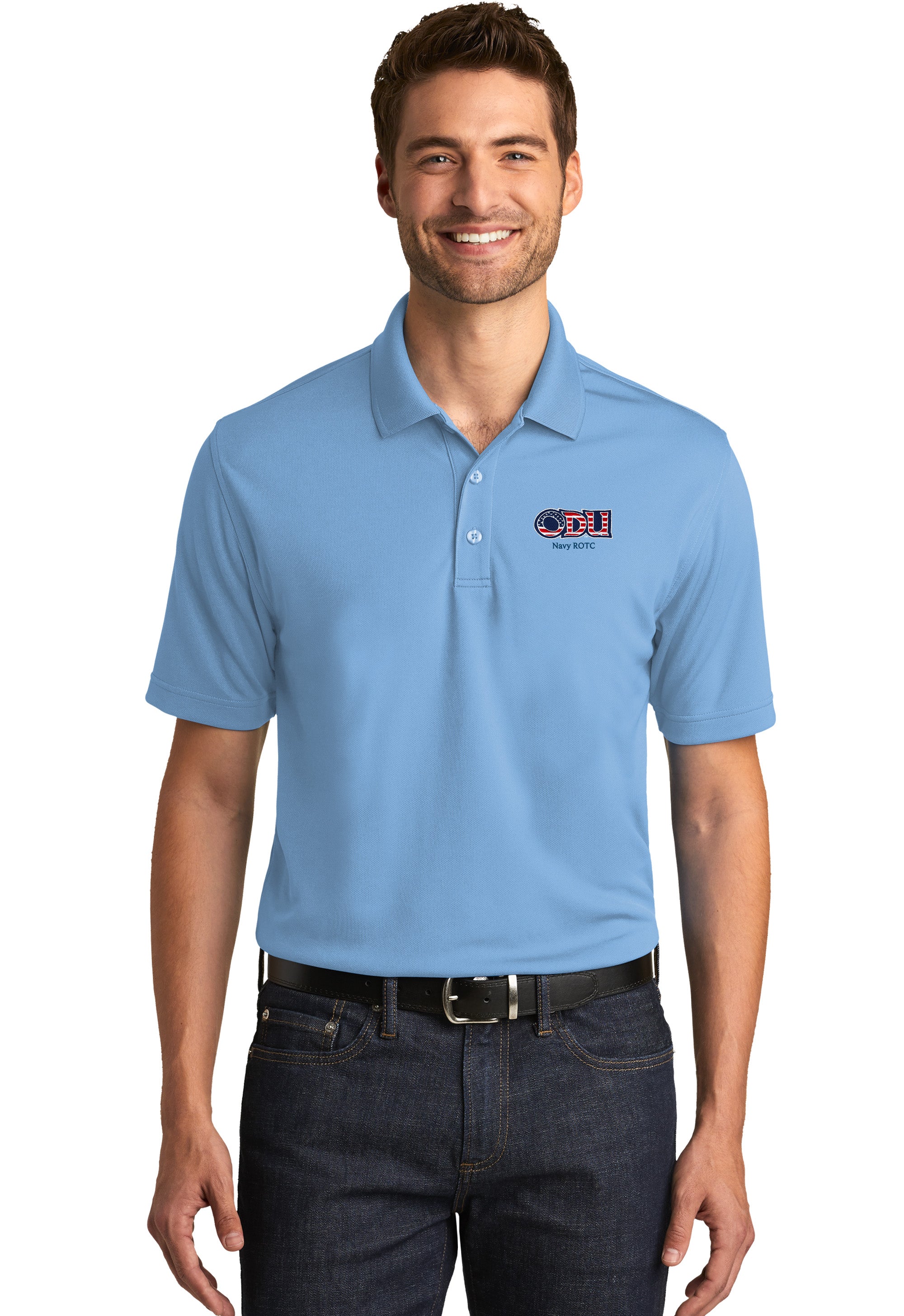 Old Dominion University, ODU - Navy ROTC, Port Authority® Dry Zone® UV Micro-Mesh Polo Shirt - Carolina Blue