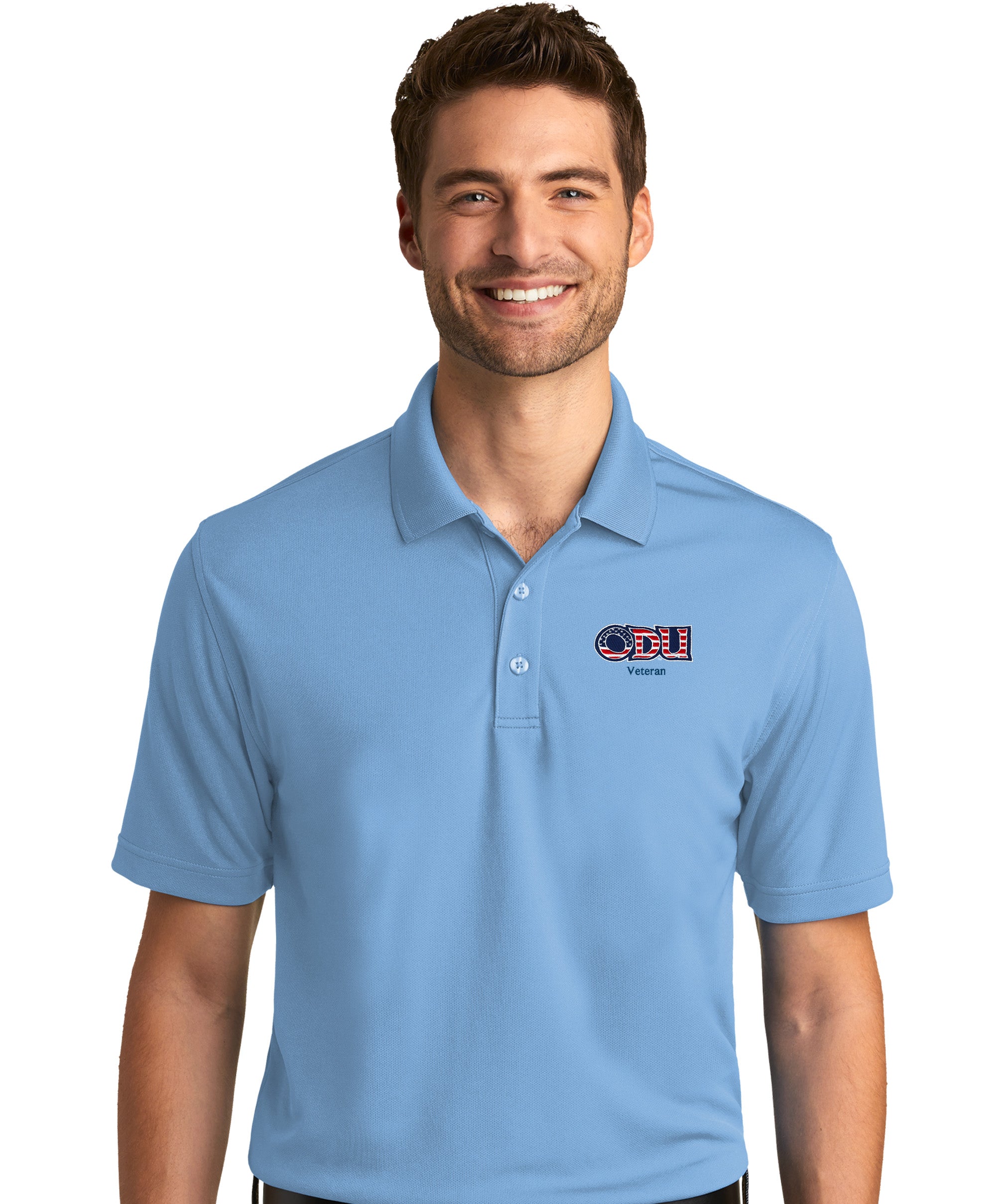Old Dominion University, ODU - Veteran, Port Authority® Dry Zone® UV Micro-Mesh Polo Shirt - Carolina Blue
