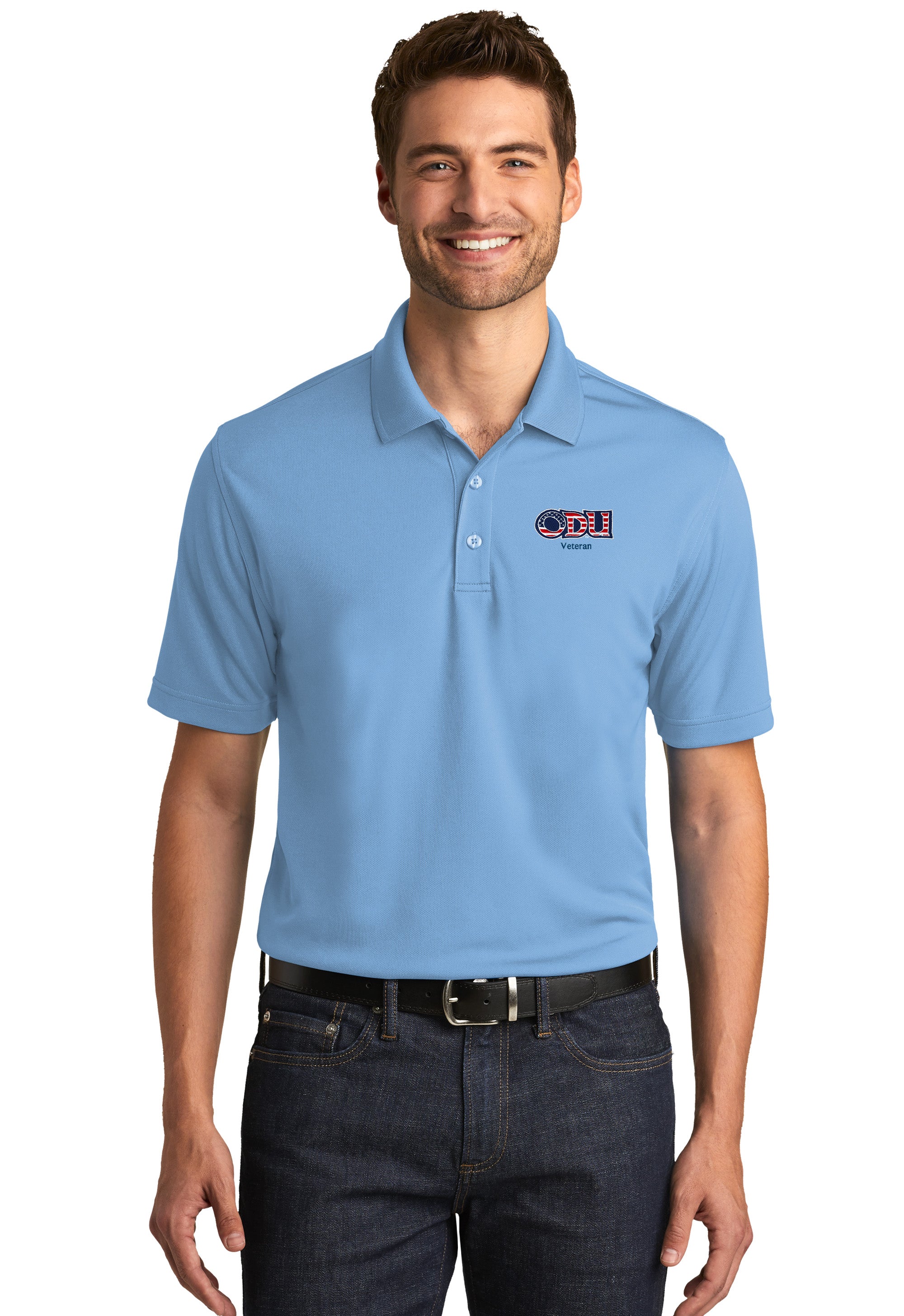 Old Dominion University, ODU - Veteran, Port Authority® Dry Zone® UV Micro-Mesh Polo Shirt - Carolina Blue
