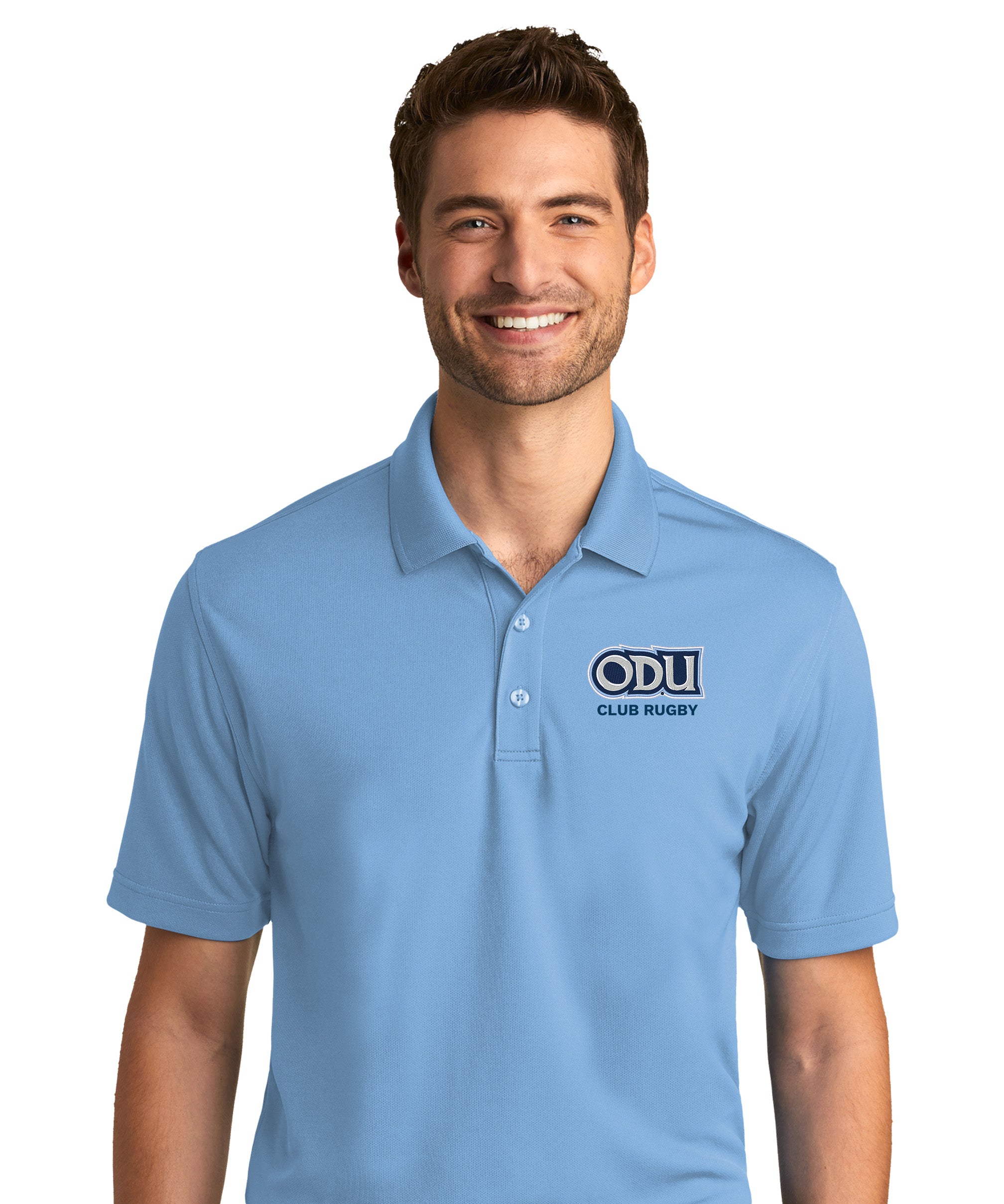 Old Dominion University, Club Sports - Rugby, Port Authority® Dry Zone® UV Micro-Mesh Polo Shirt - Hudson Blue