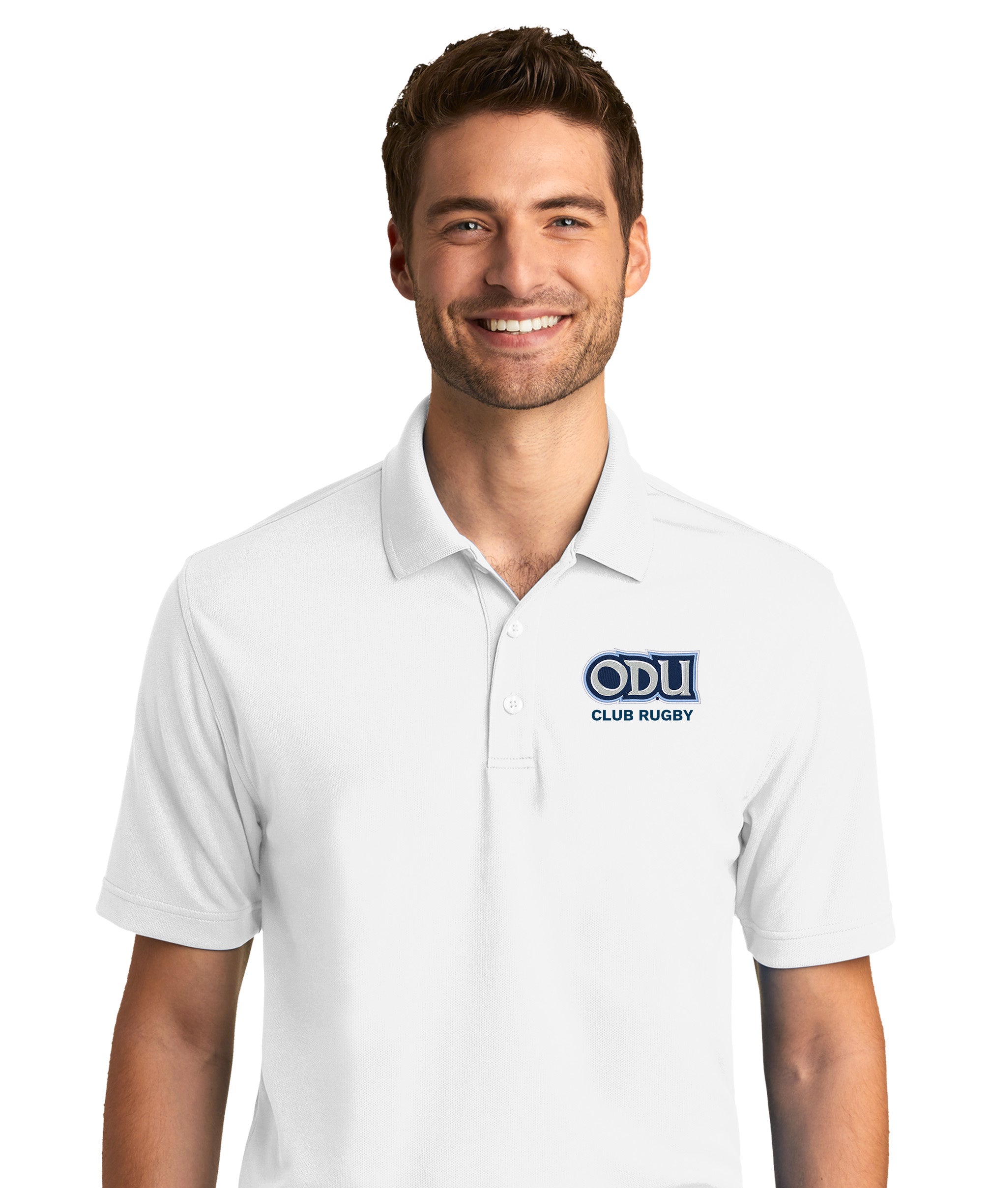 Old Dominion University, Club Sports - Rugby, Port Authority® Dry Zone® UV Micro-Mesh Polo Shirt - White
