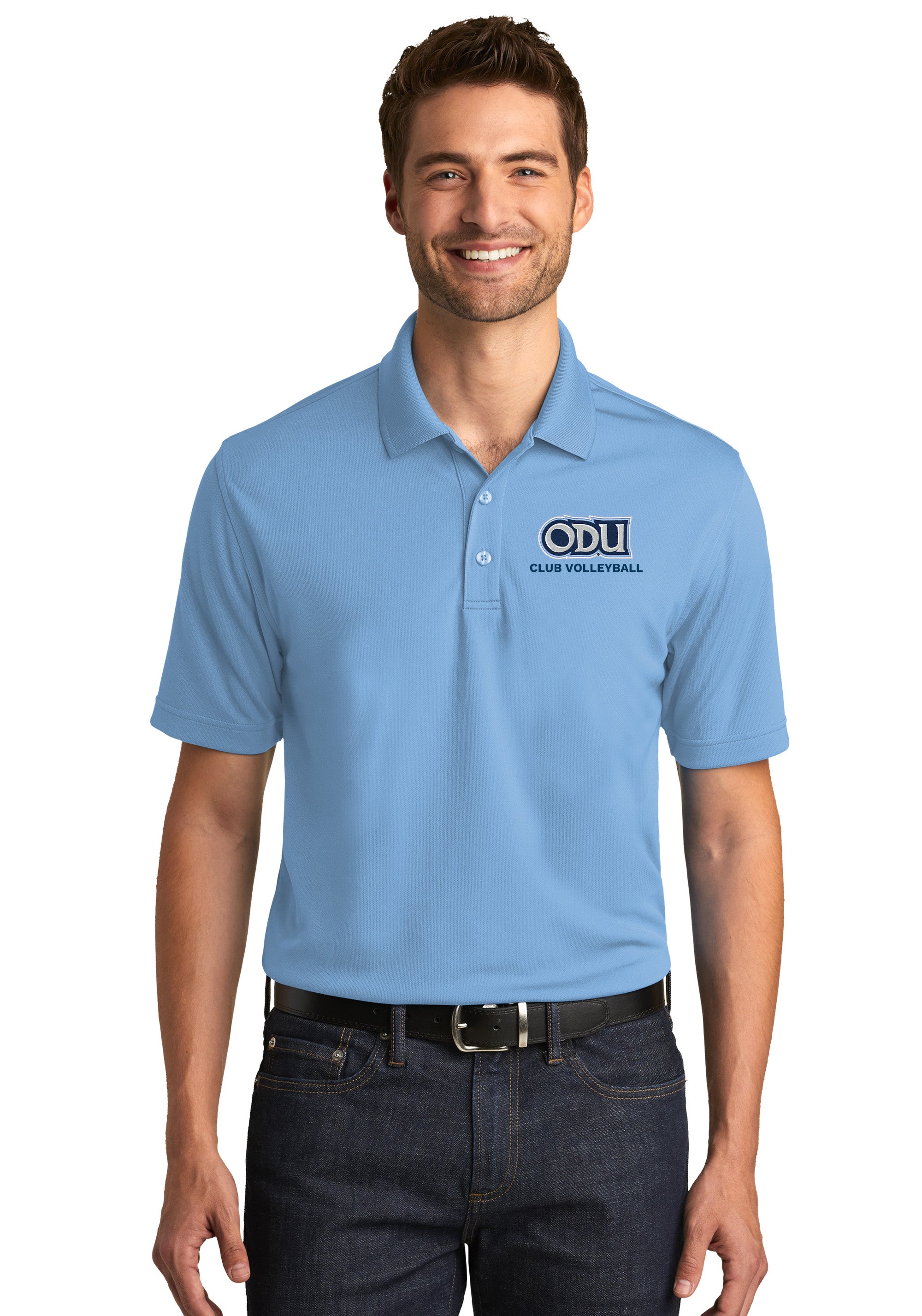 Old Dominion University, Club Sports - Volleyball, Port Authority® Dry Zone® UV Micro-Mesh Polo Shirt - Hudson Blue