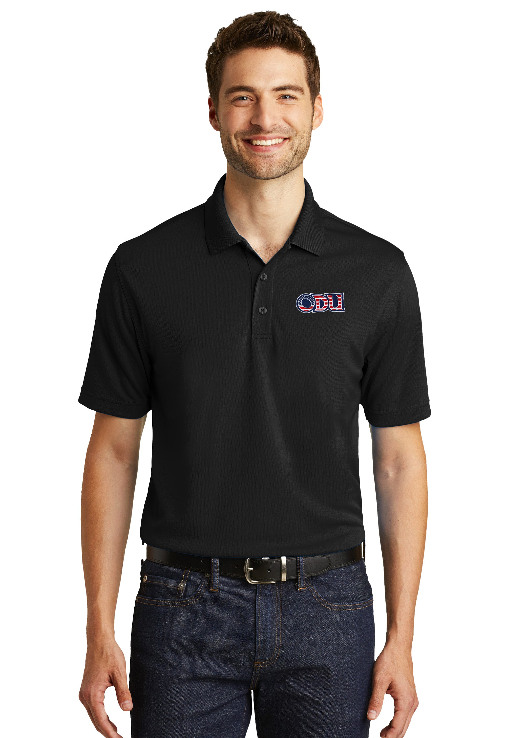 Old Dominion University, ODU Military - Logo, Port Authority® Dry Zone® UV Micro-Mesh Polo Shirt - Black