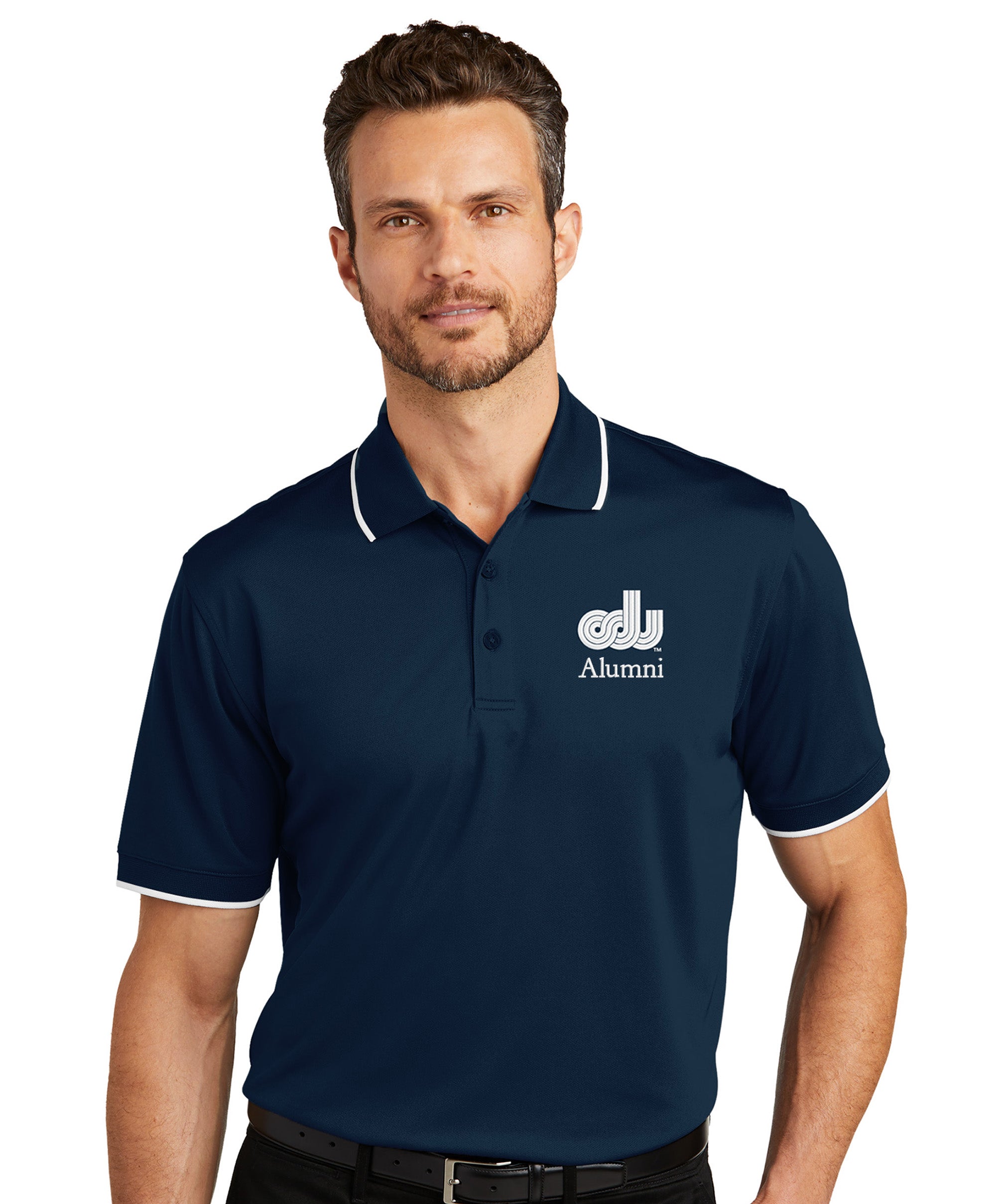 Old Dominion University, ODU, Vintage, Alumni, Port Authority® Dry Zone® UV Micro-Mesh Tipped Polo Shirt - River Blue Navy