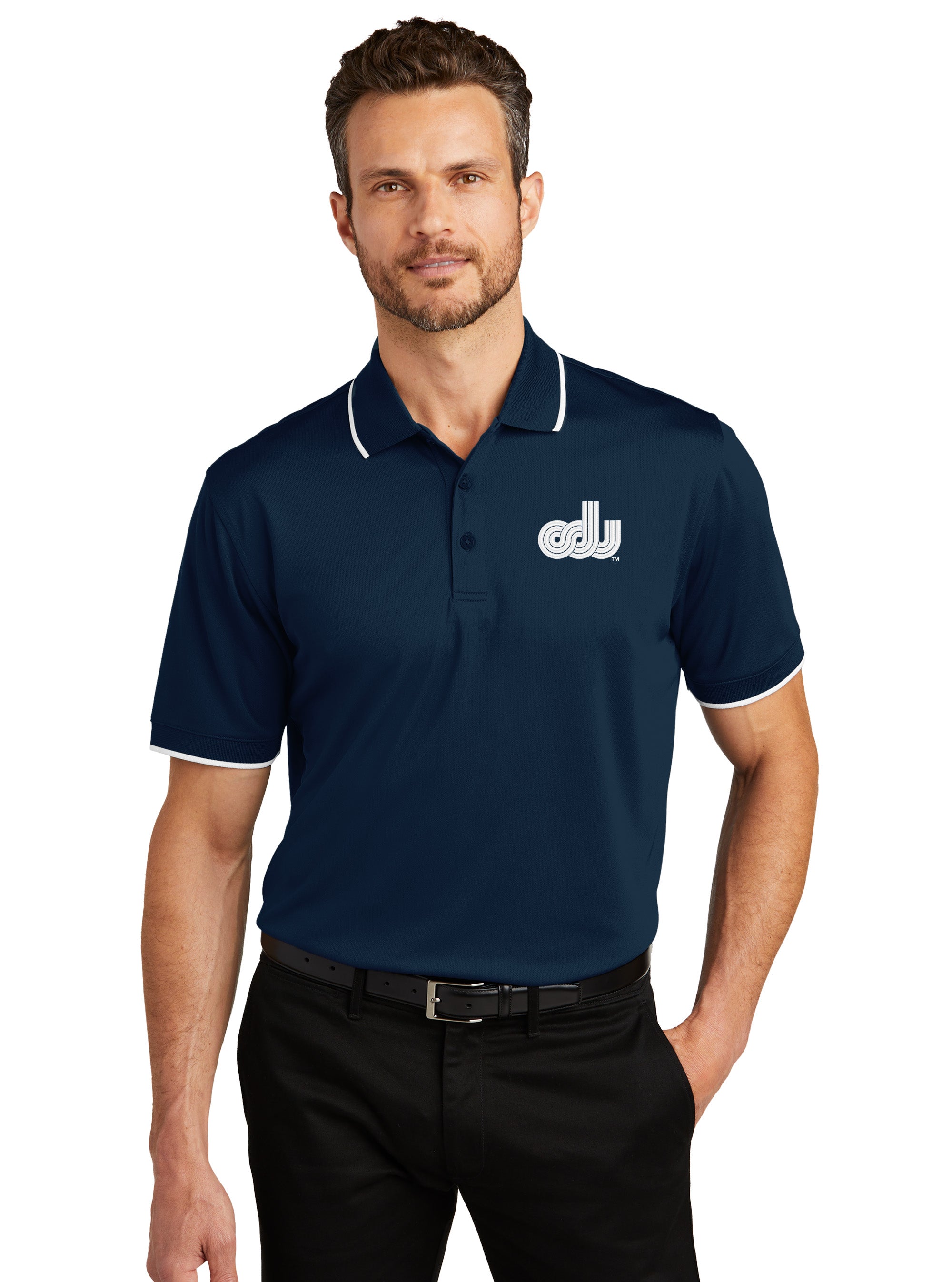 Old Dominion University, ODU, Vintage8 logo, Port Authority® Dry Zone® UV Micro-Mesh Tipped Polo shirt