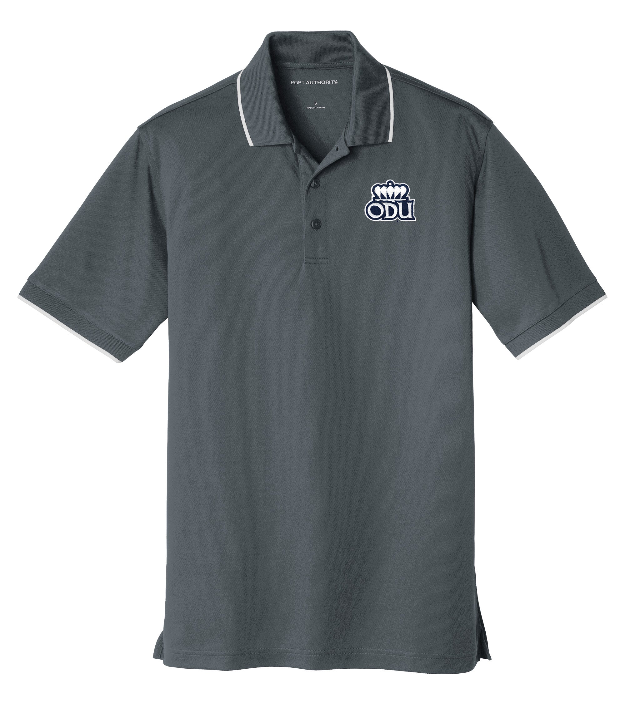 Old Dominion University, ODU Logo, Port Authority® Dry Zone® UV Micro-Mesh Tipped Polo Shirt- Graphite