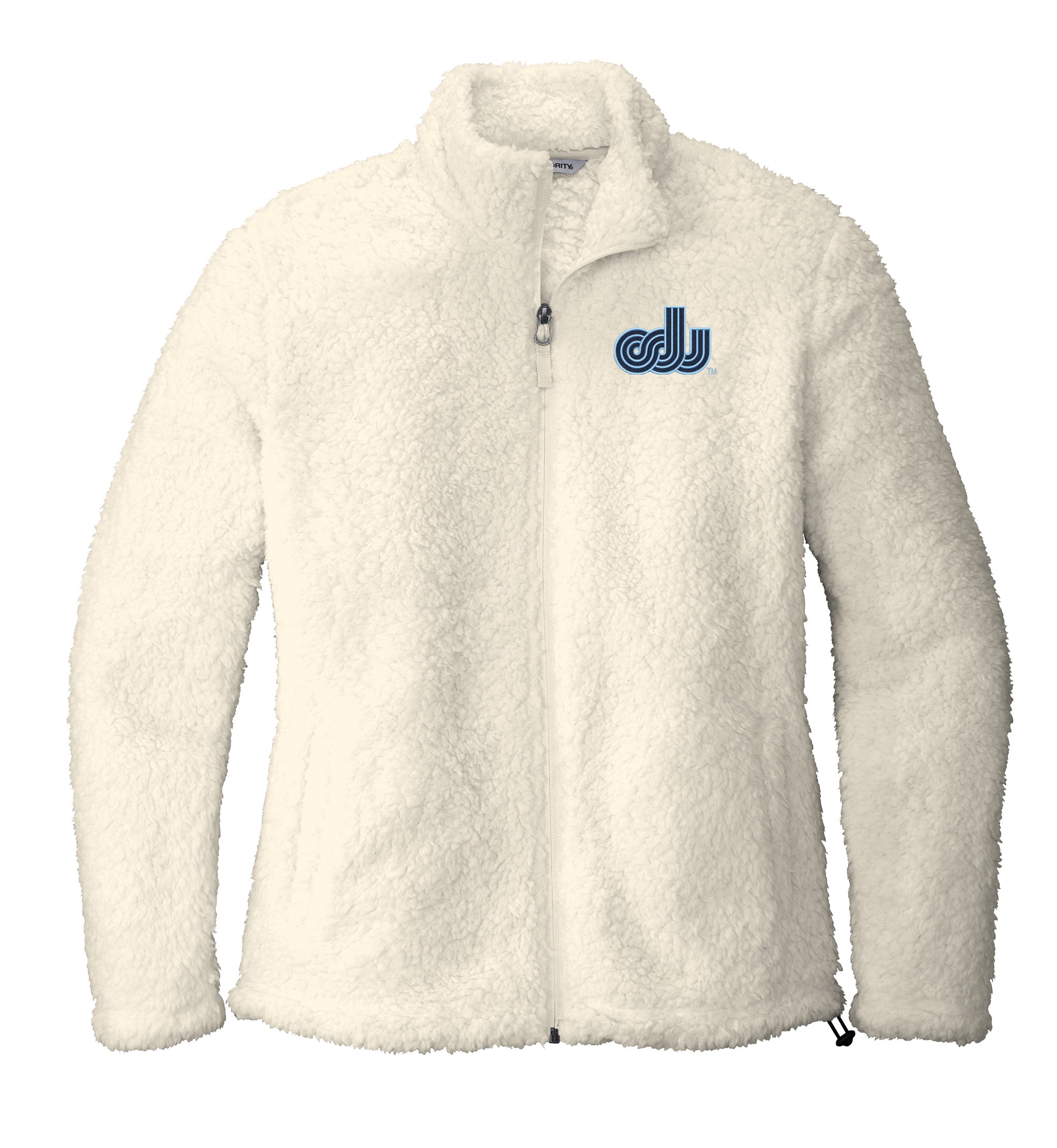 Old Dominion University, Vintage Logo, Women's Cozy Fleece Jacket- Marshmallow