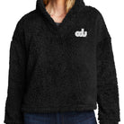 Old Dominion University, Vintage Logo, Women's Cozy Fleece Hoodie - Black