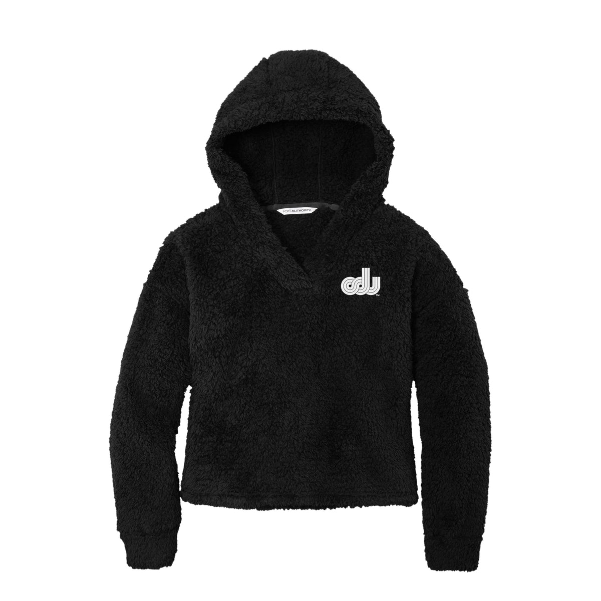 Old Dominion University, Vintage Logo, Women's Cozy Fleece Hoodie - Black