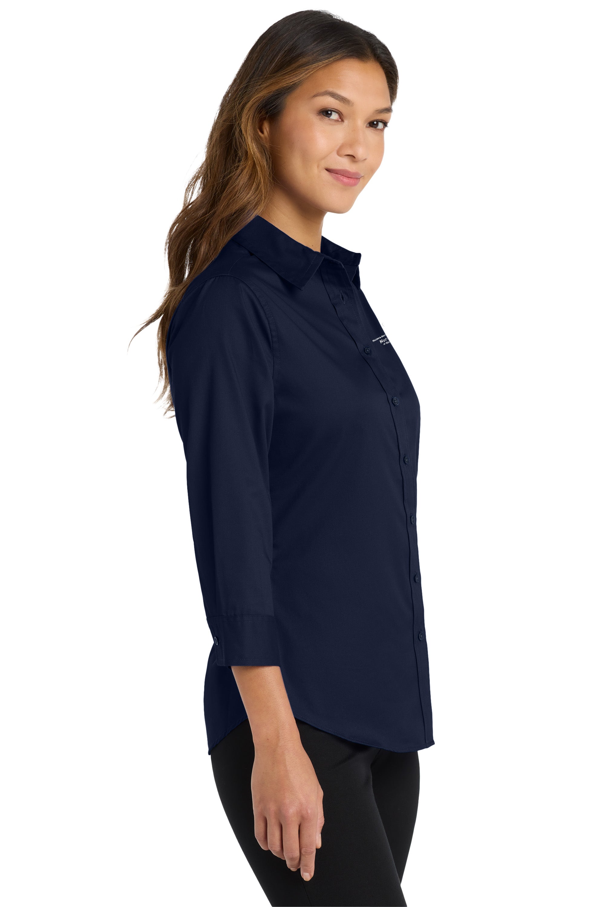 Old Dominion University, Nurse Anesthesia, Women's 3/4-Sleeve Easy Care Shirt - Navy