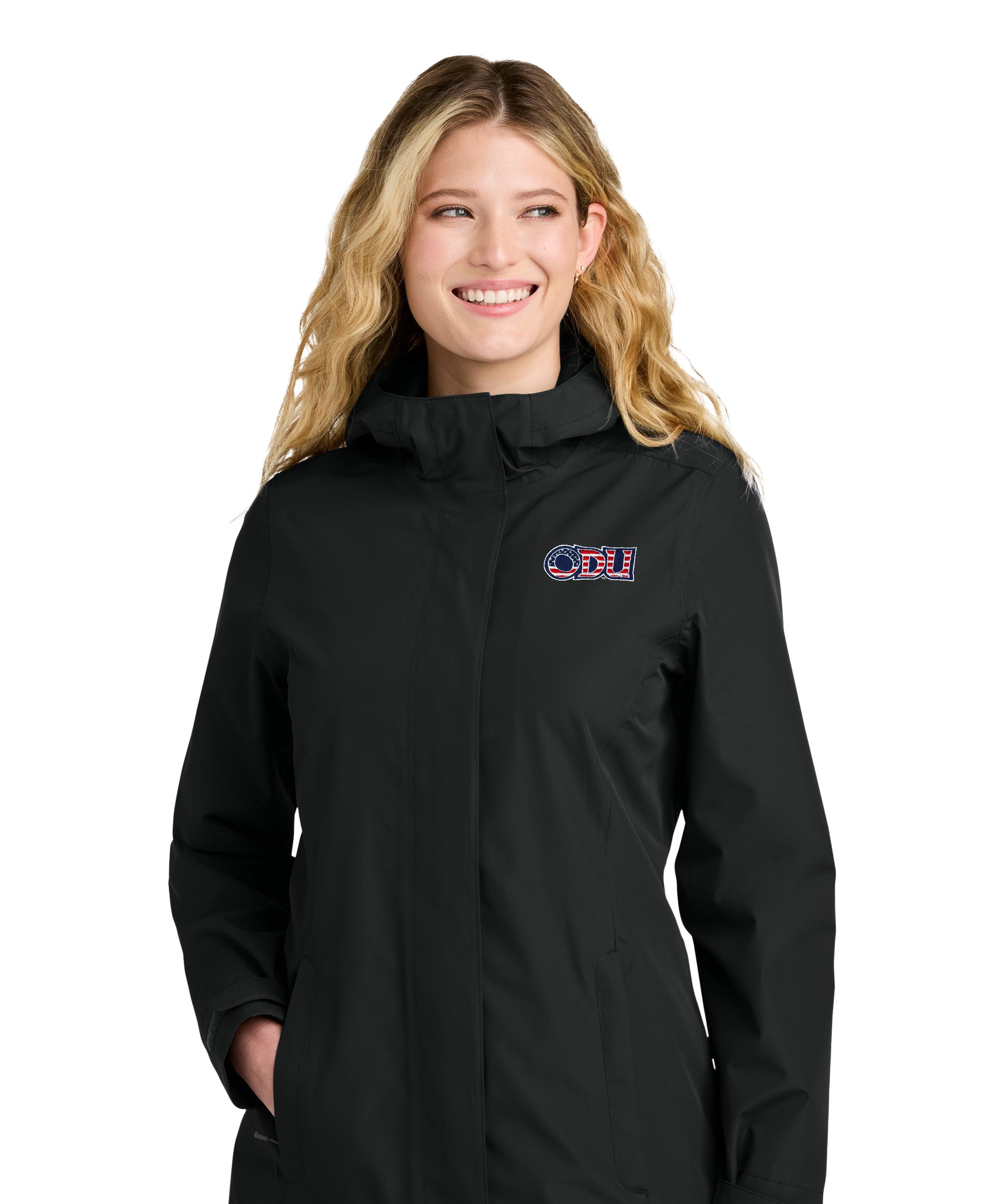 Old Dominion University, ODU Military - Military Logo, Women’s C-FREE® Rain Jacket - Black
