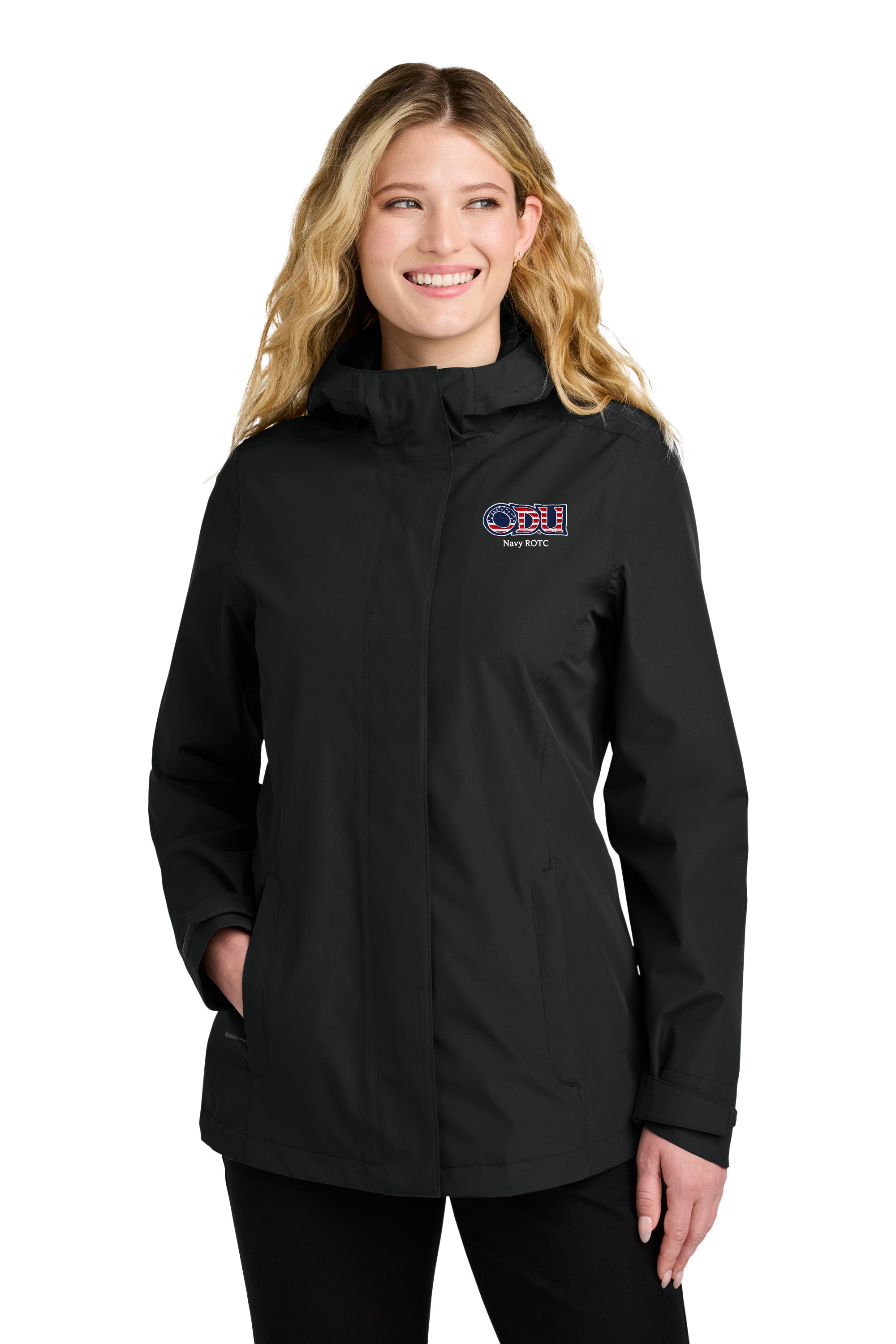 Old Dominion University, ODU Military - Navy ROTC, Women’s C-FREE® Rain Jacket - Black