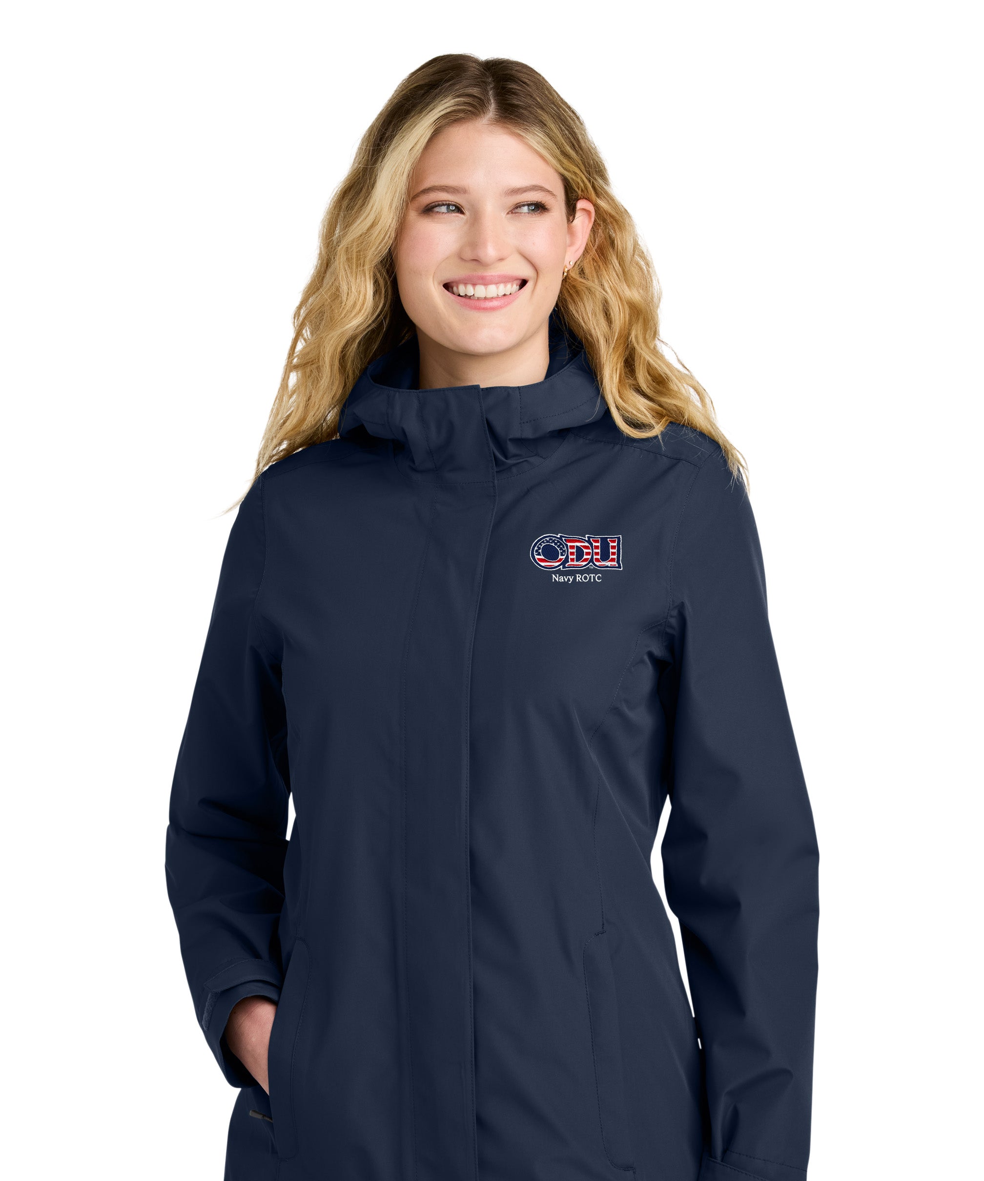 Old Dominion University, ODU Military - Navy ROTC, Women’s C-FREE® Rain Jacket - Navy