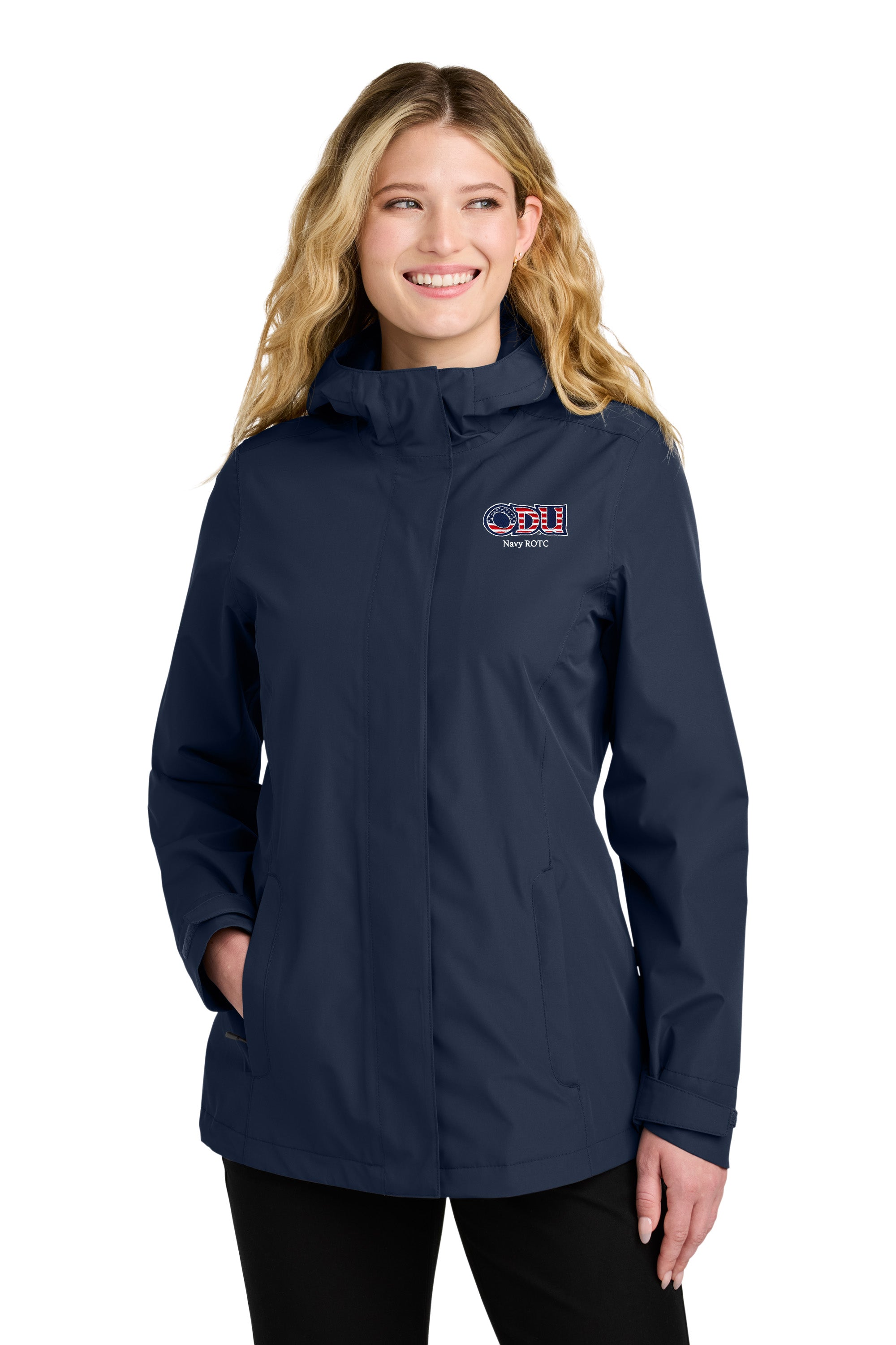 Old Dominion University, ODU Military - Navy ROTC, Women’s C-FREE® Rain Jacket - Navy