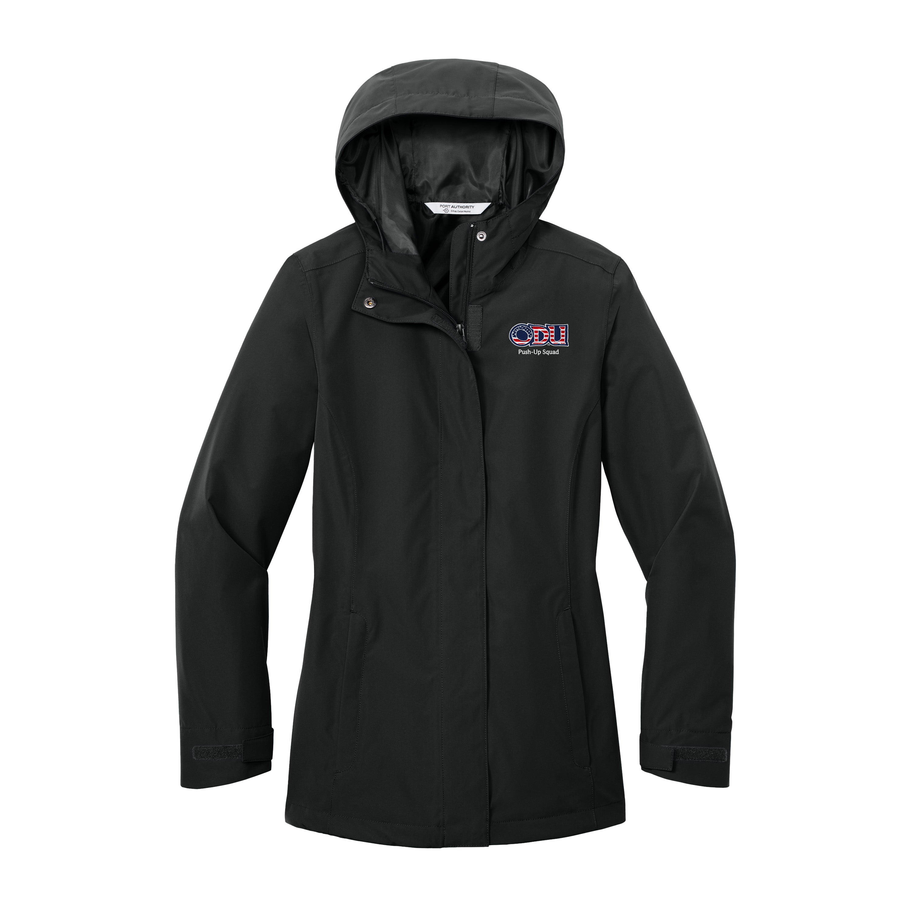 Old Dominion University, ODU Military - Push-Up Squad, Women’s C-FREE® Rain Jacket - Black