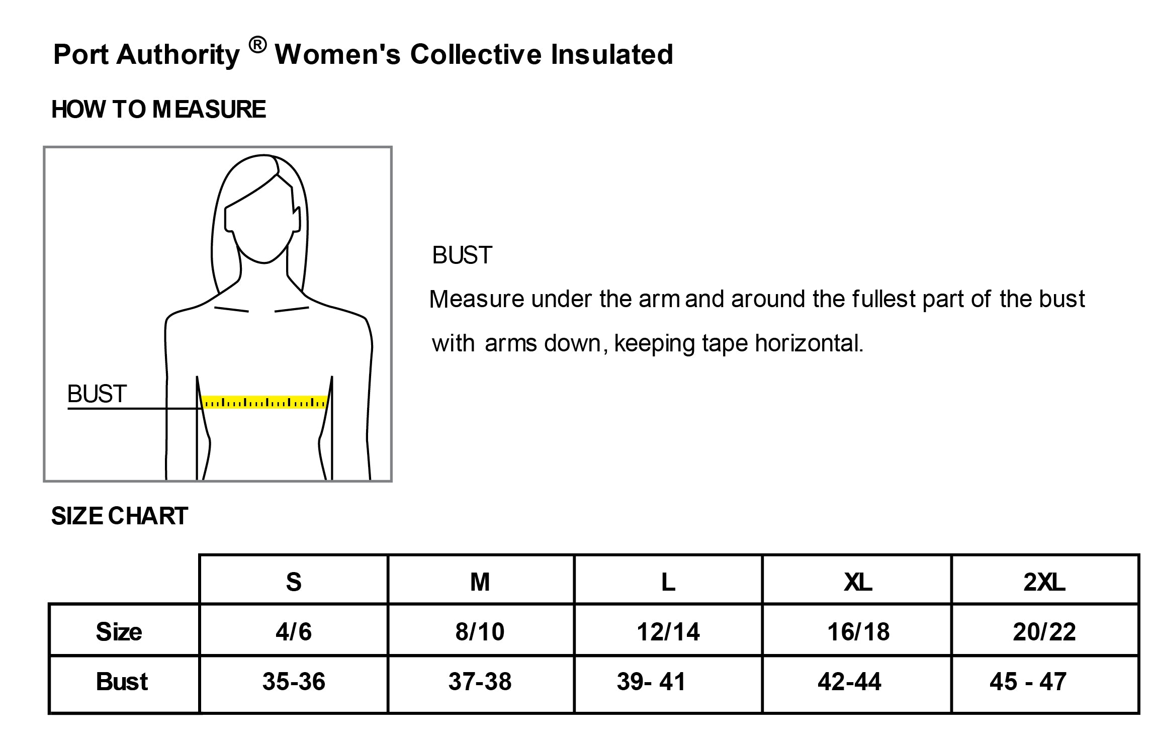 Old Dominion University, Alumni, Vintage Logo, Women's Collective Insulated Vest - Size chart
