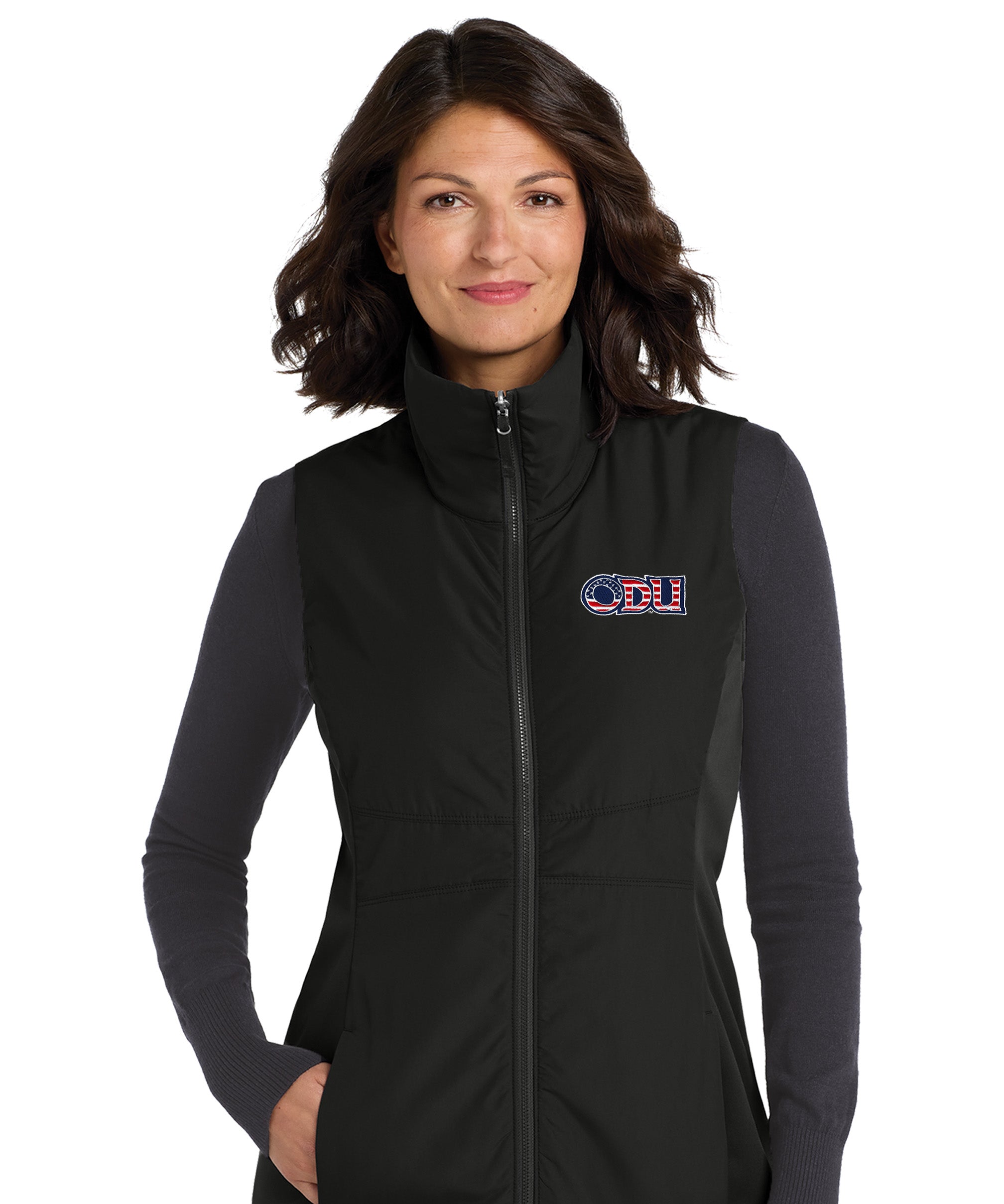 Old Dominion University, ODU Military - Military Logo, Women's Collective Insulated Vest - Black