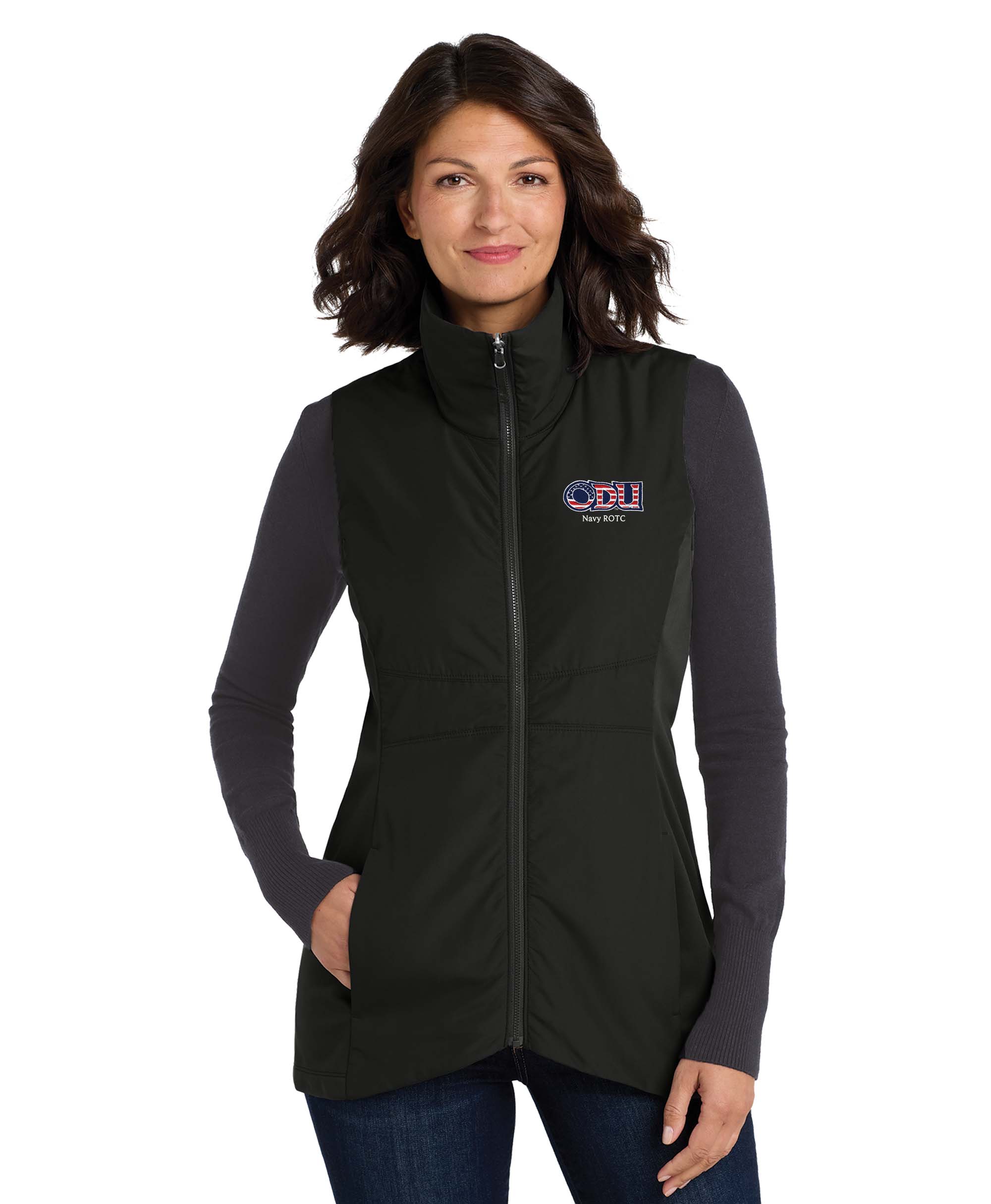 Old Dominion University, ODU Military - Navy ROTC, Women's Collective Insulated Vest - Black