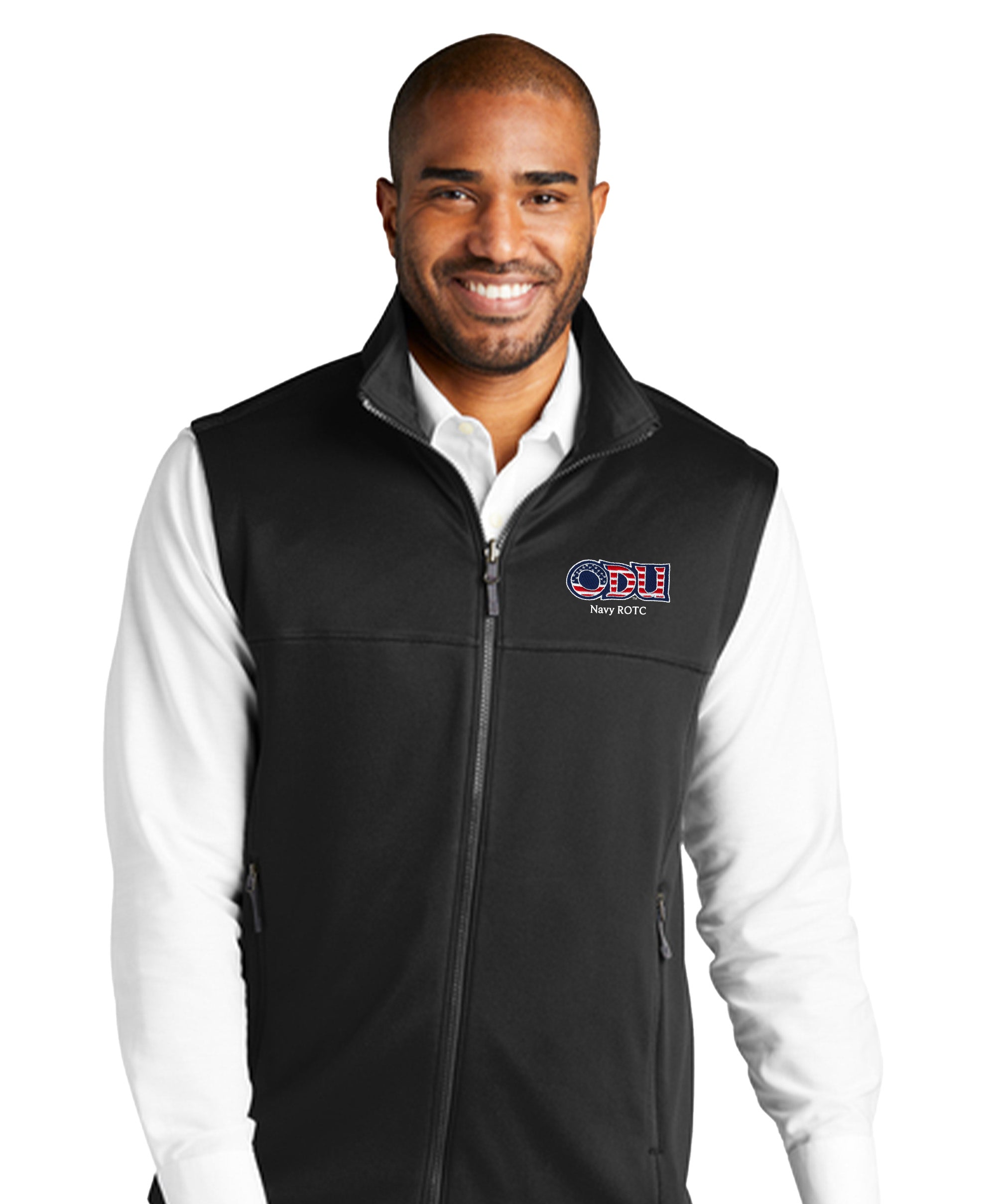 Old Dominion University, ODU Military - Navy ROTC, Collective Smooth Fleece Vest - Black