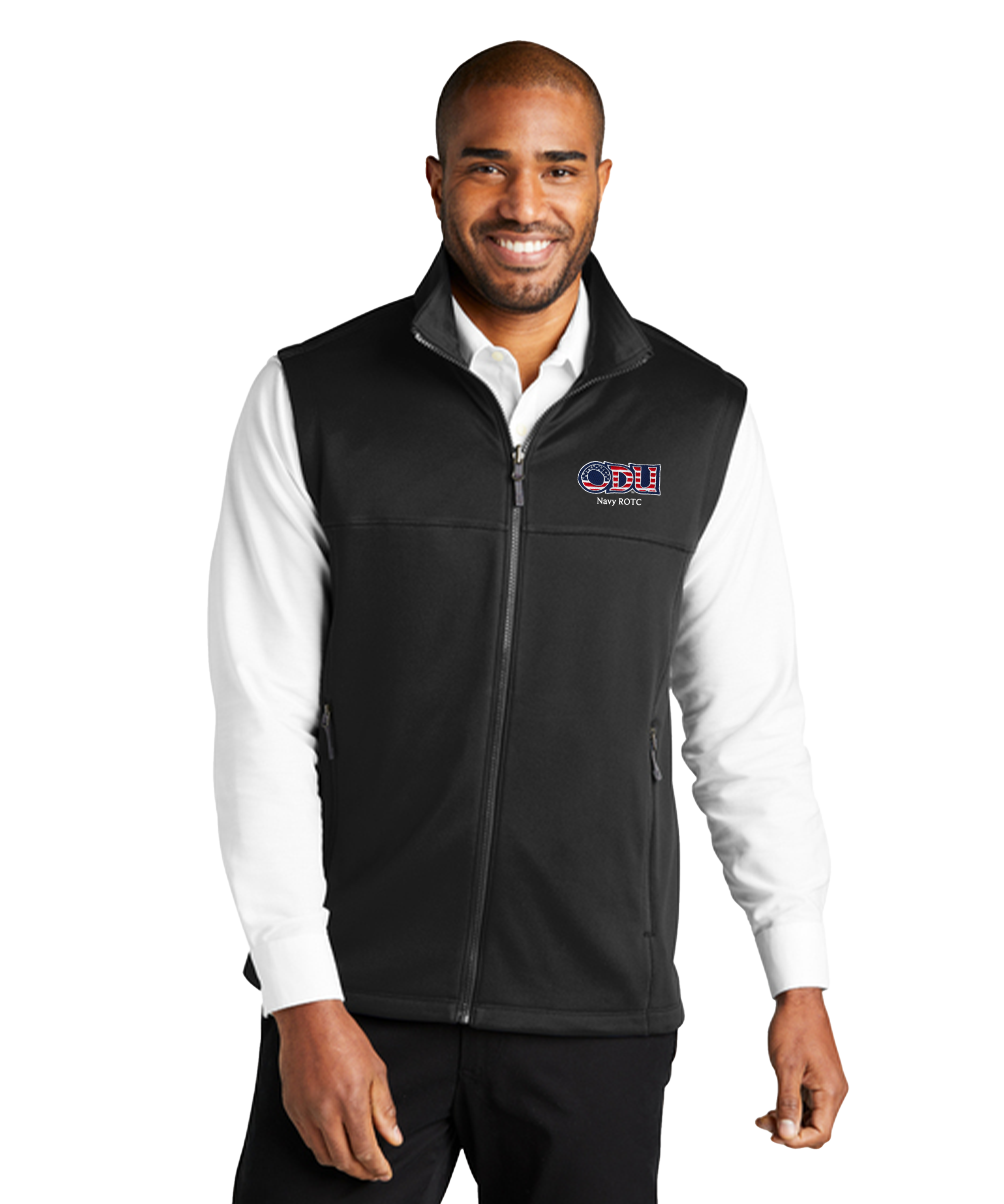 Old Dominion University, ODU Military - Navy ROTC, Collective Smooth Fleece Vest - Black