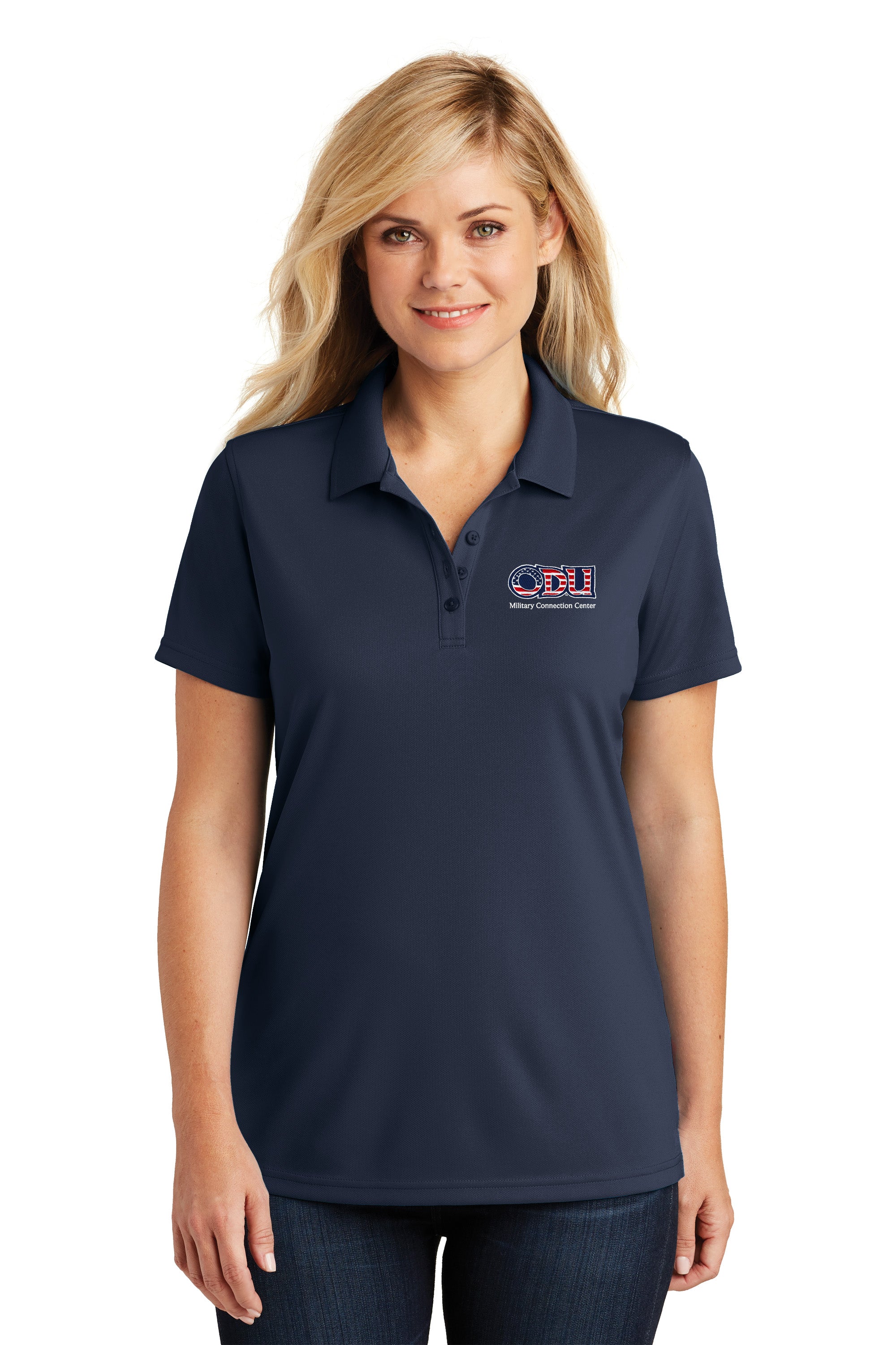 Old Dominion University, ODU Military - Military Connection Center, UV Micro-Mesh Polo - Navy