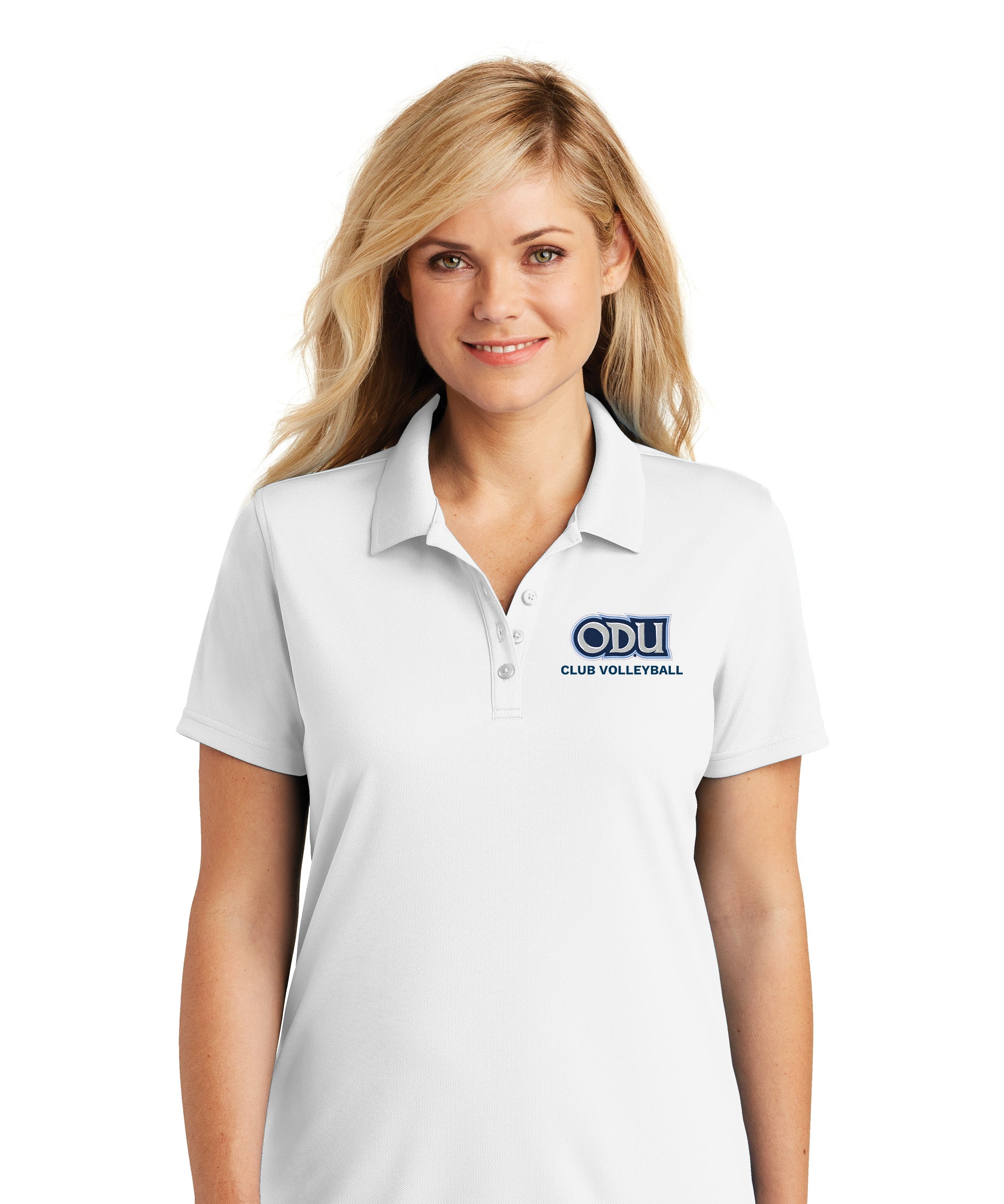 Old Dominion University, Club Sports - Volleyball, Women's UV Micro-Mesh Polo - White