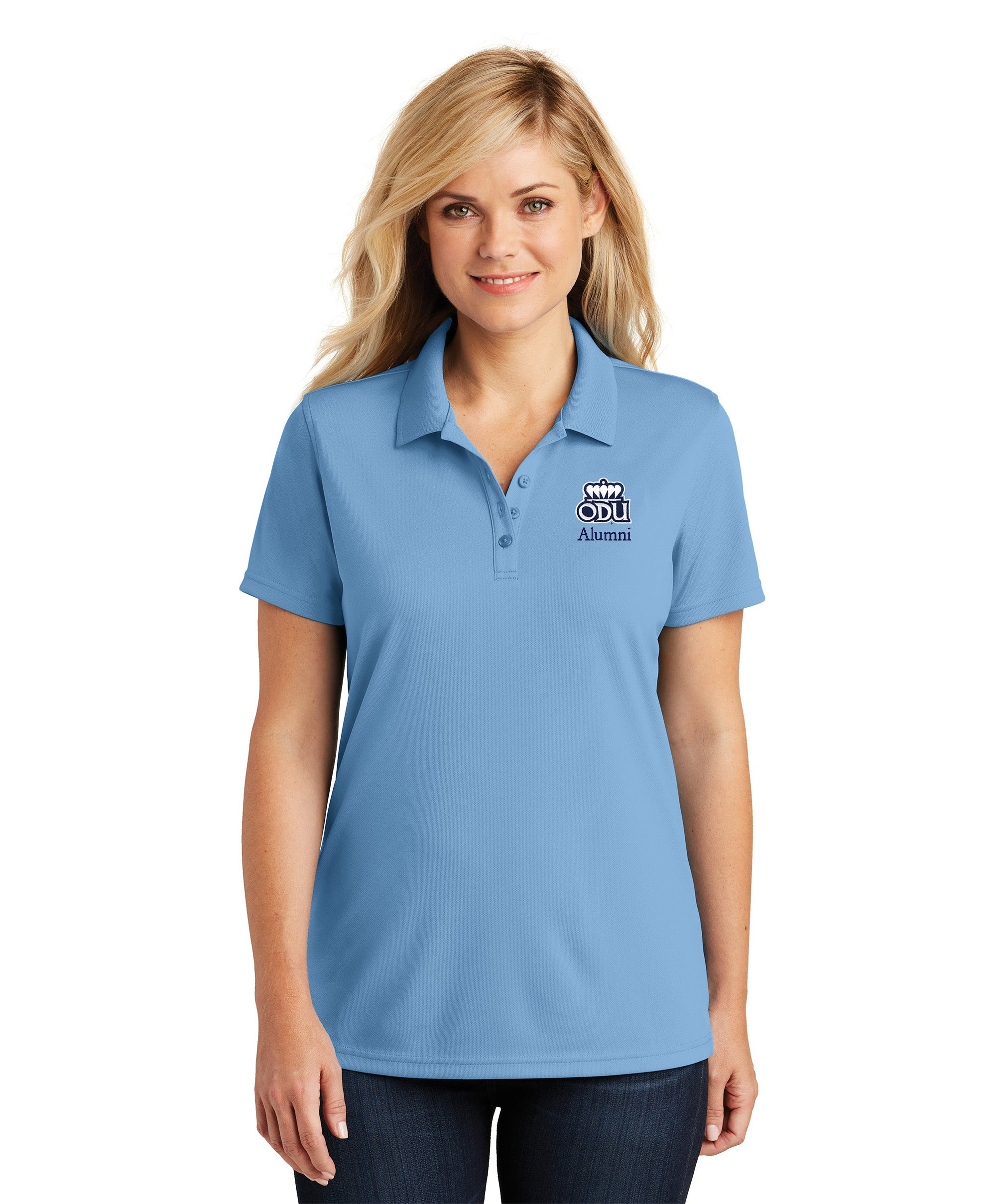 Old Dominion University, ODU, Alumni, Port Authority® Ladies Dry Zone® UV Micro-Mesh Polo Shirt - Carolina Blue