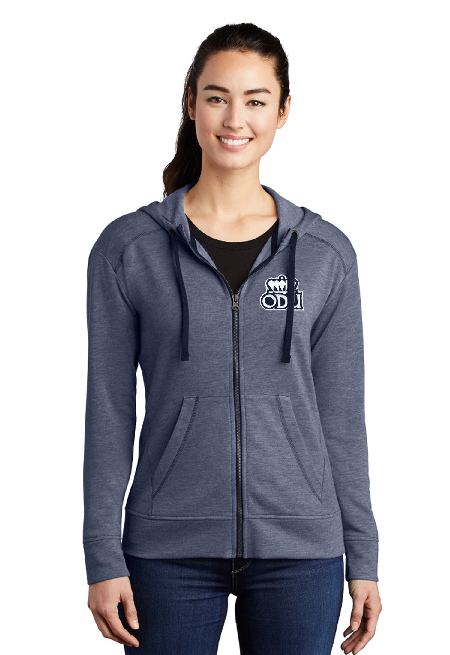 Old Dominion University, ODU,  Sport-Tek ® Ladies PosiCharge ® Tri-Blend Wicking Fleece Full-Zip Hooded Jacket