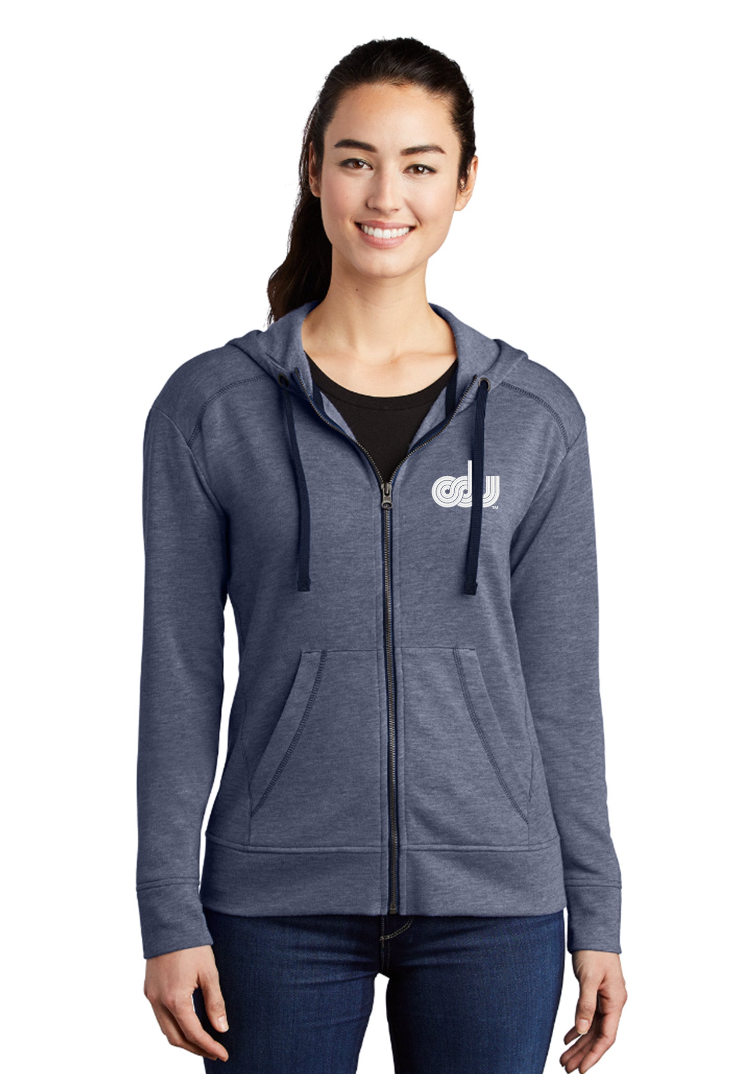 Old Dominion University, ODU Vintage8 logo,  Sport-Tek ® Ladies PosiCharge ® Tri-Blend Wicking Fleece Full-Zip Hooded Jacket