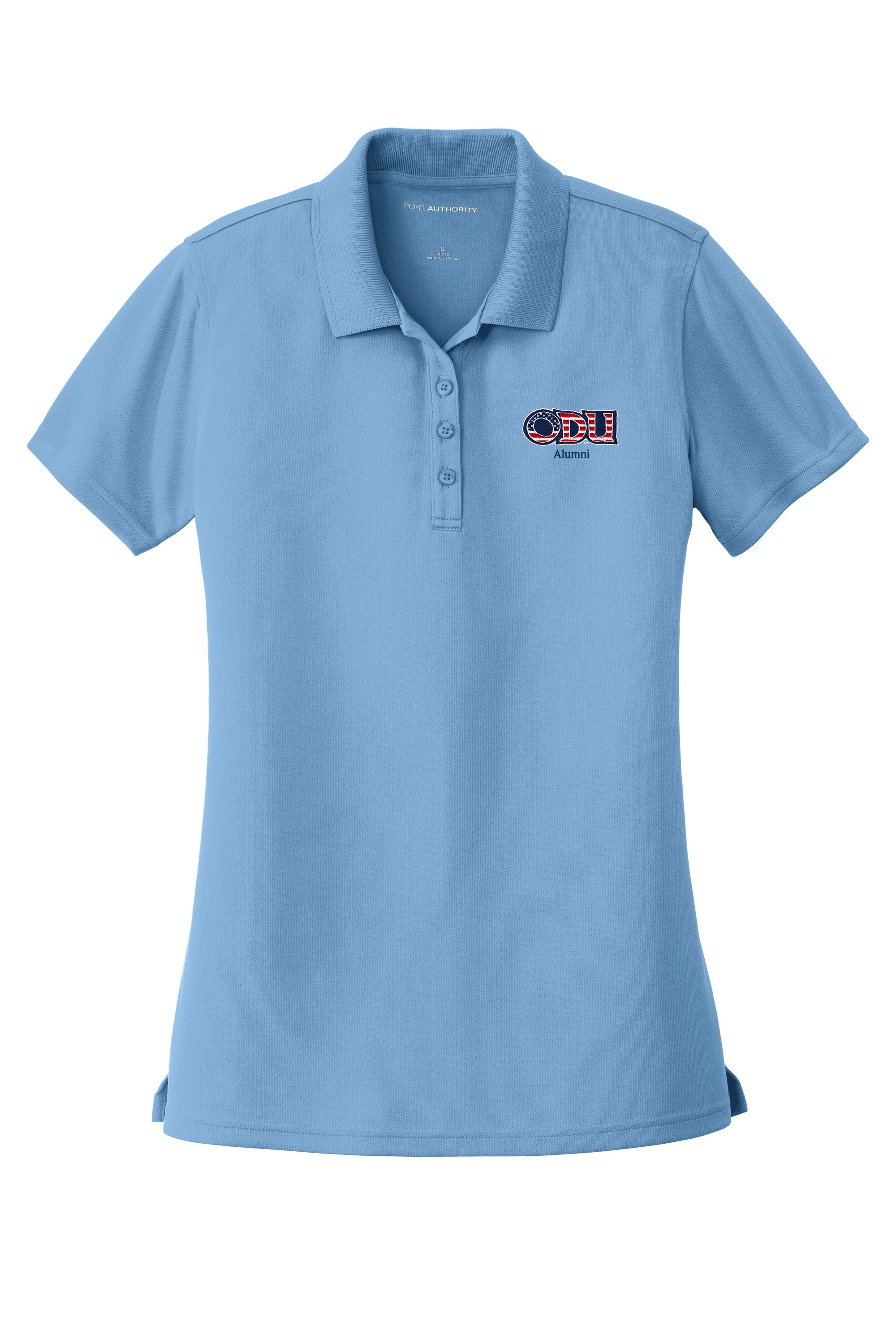 Old Dominion University, ODU Military - Alumni, Women's UV Micro-Mesh Polo - Carolina Blue