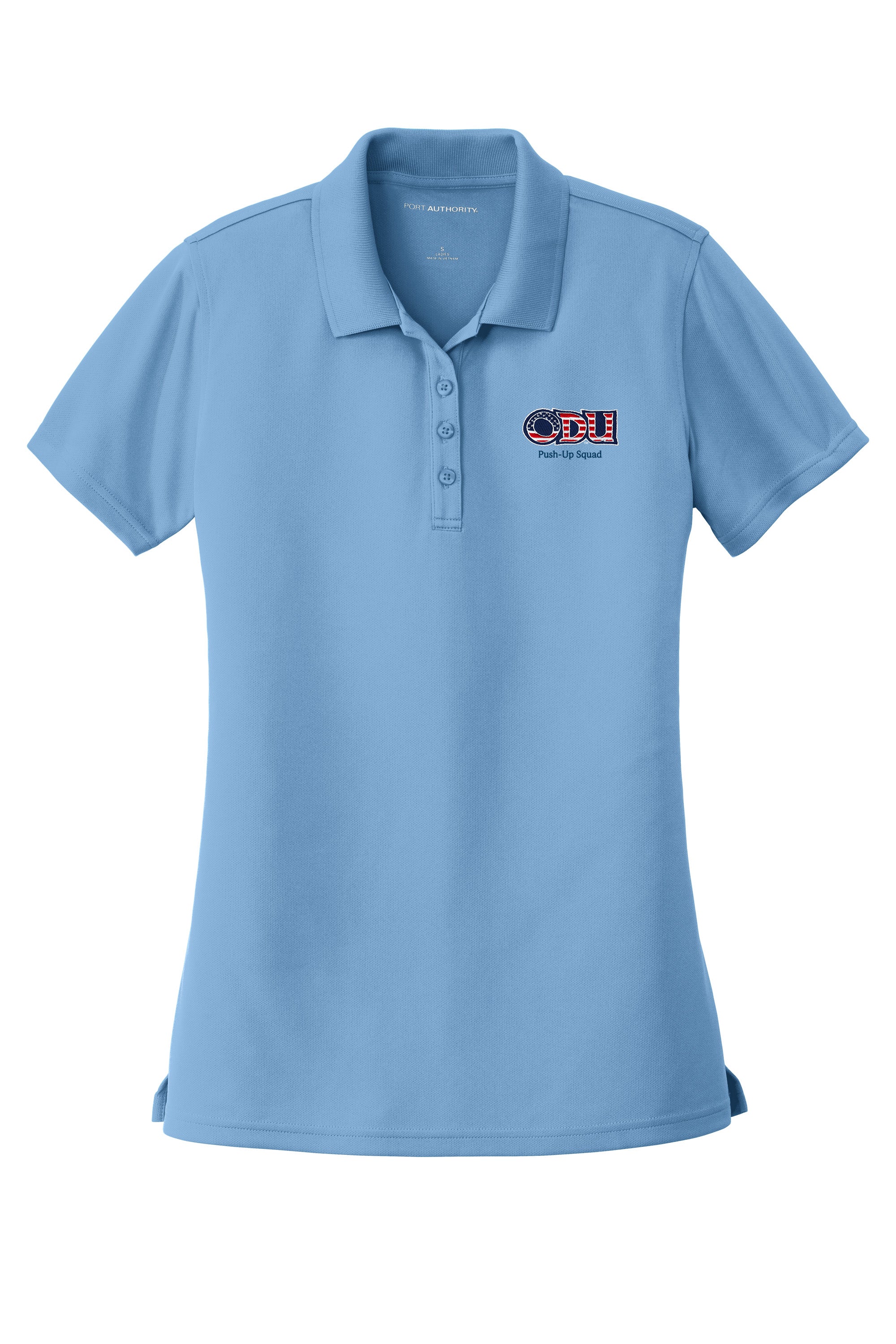 Old Dominion University, ODU Military - Push-Up Squad, UV Micro-Mesh Polo - Carolina Blue