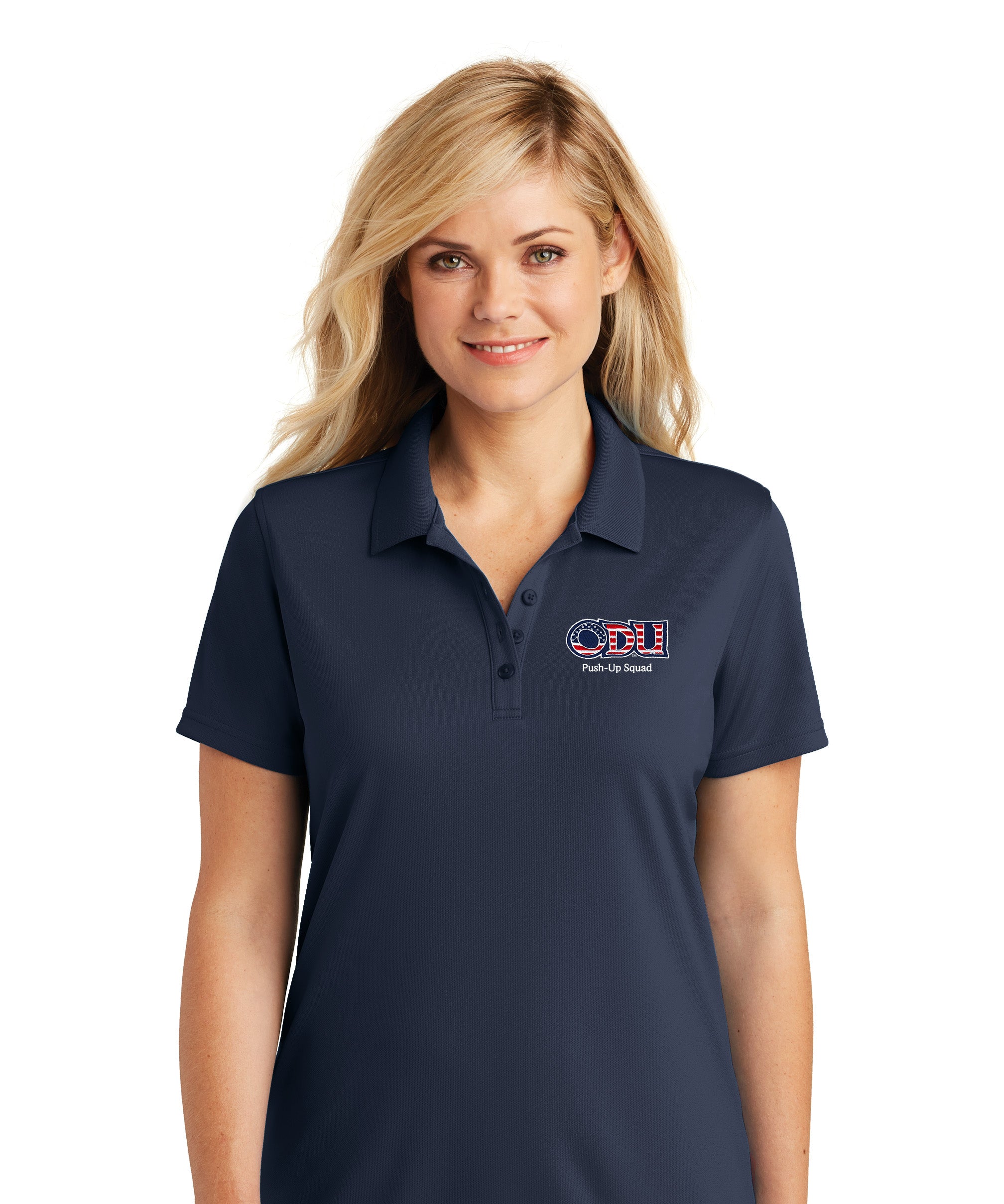 Old Dominion University, ODU Military - Push-Up Squad, UV Micro-Mesh Polo - Navy