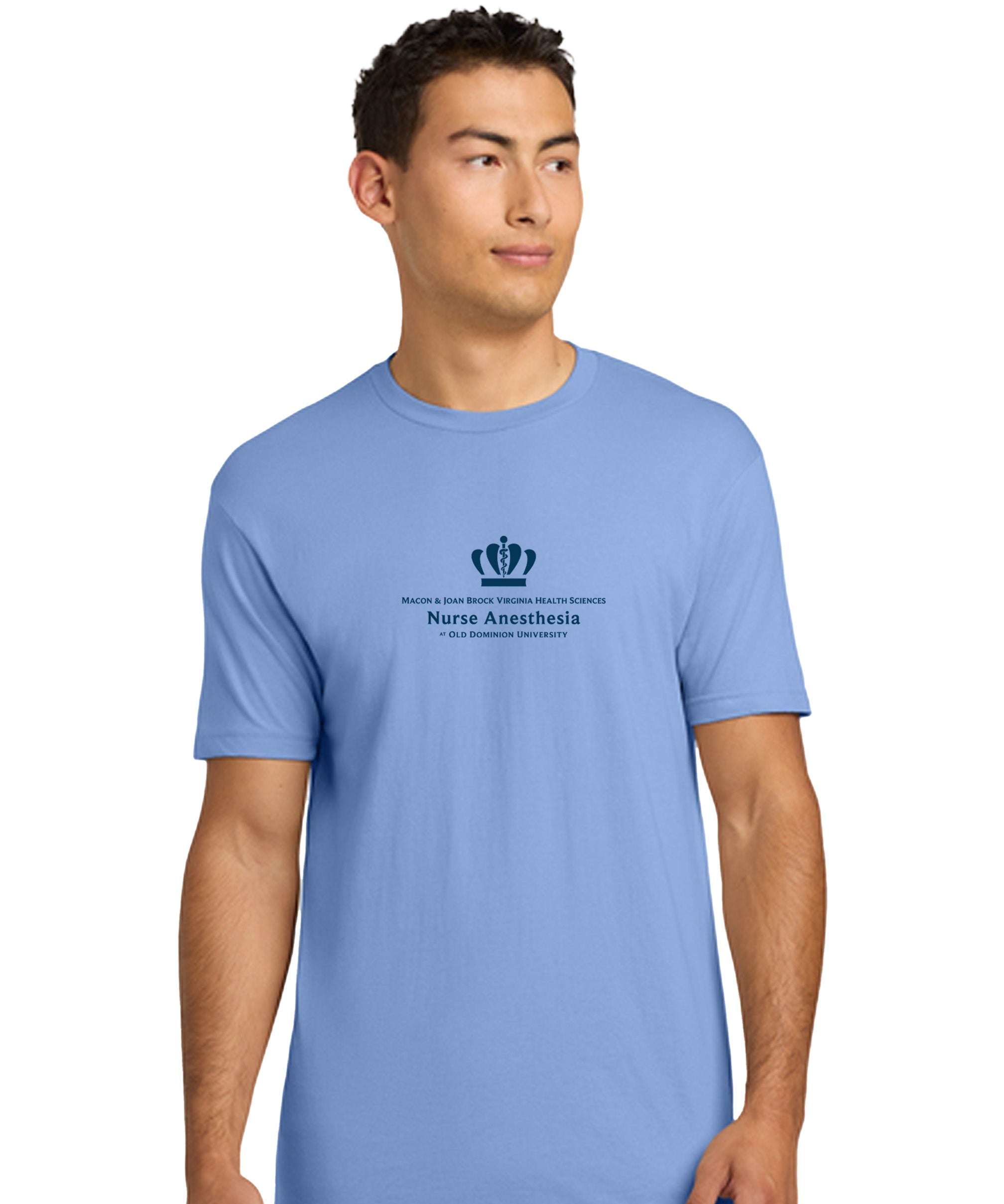 Old Dominion University, Full Logo, Nurse Anesthesia, Next Level Apparel® Unisex Cotton Tee - Carolina Blue