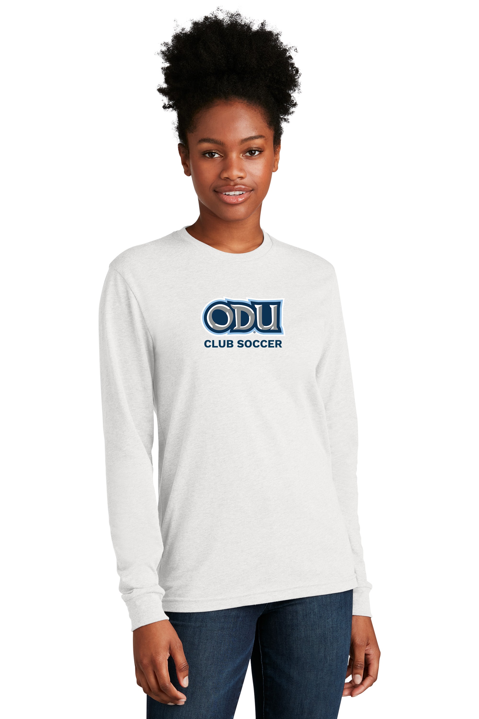 Old Dominion University, Club Sports - Soccer, Adult CVC Long Sleeve T-Shirt - White