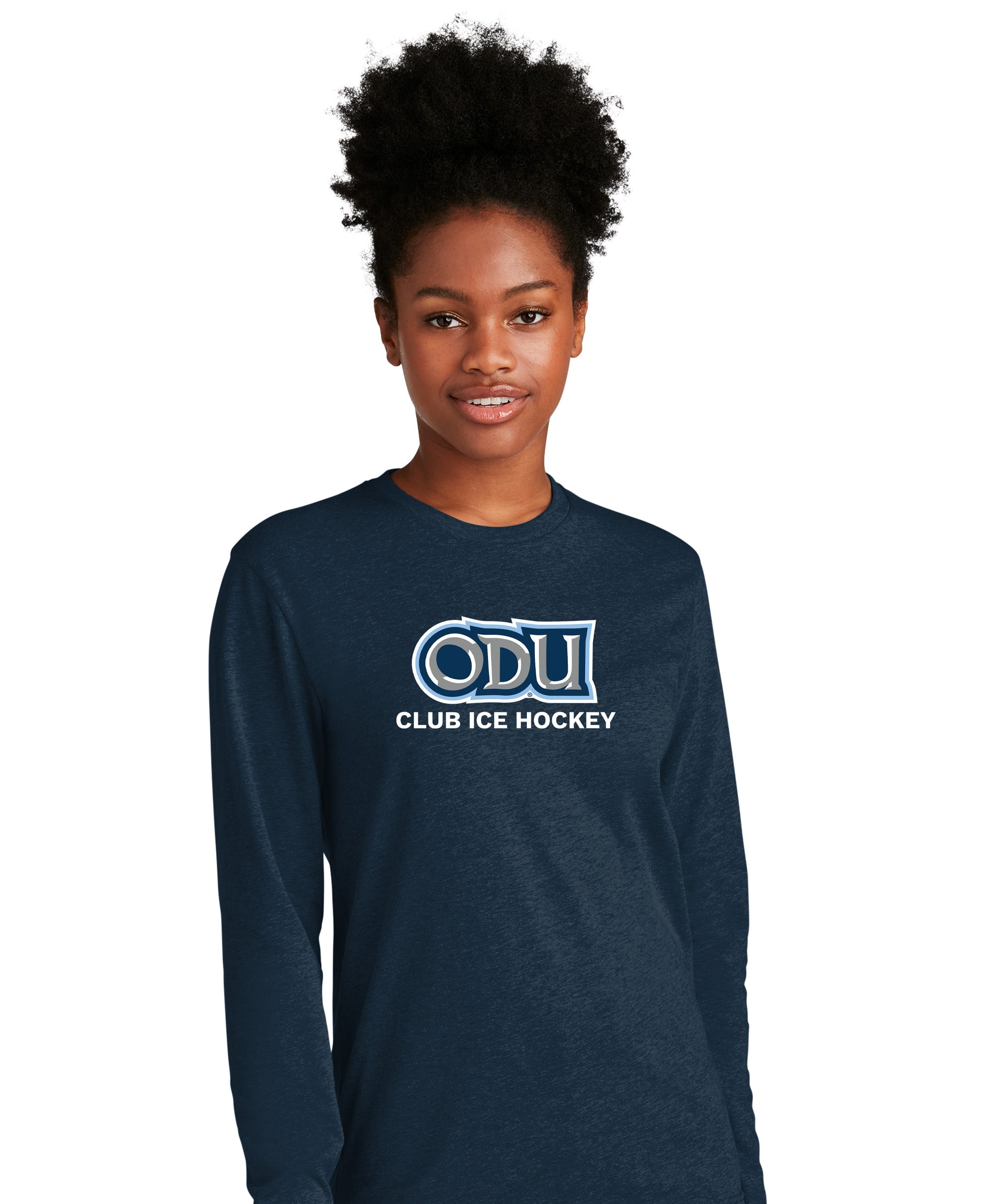 Old Dominion University, Club Sports - Ice Hockey, Adult CVC Long Sleeve T - Shirt- Navy